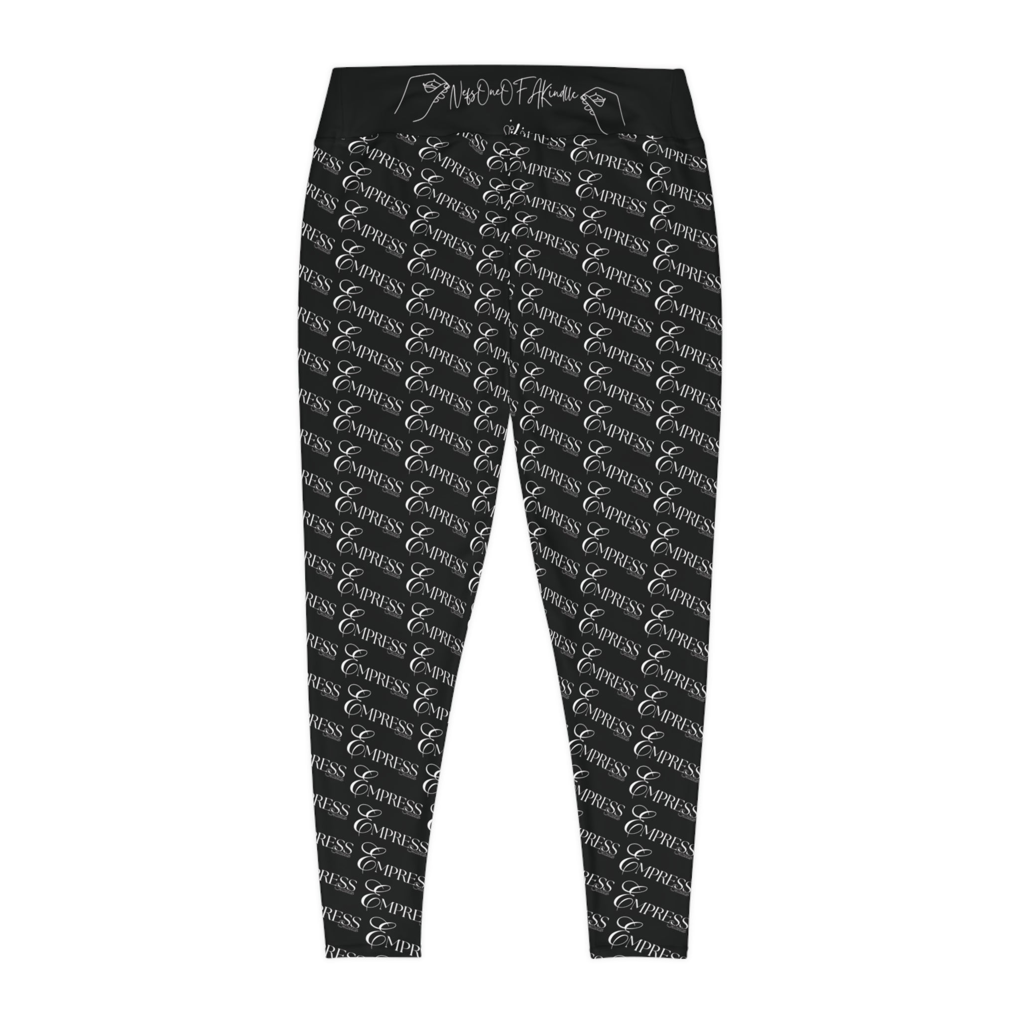 Empress Status Stylish Plus Size Leggings, All-Over Print Workout Pants, Comfortable Activewear, Everyday Lounge Leggings, Fashionable Plus Size Activewear