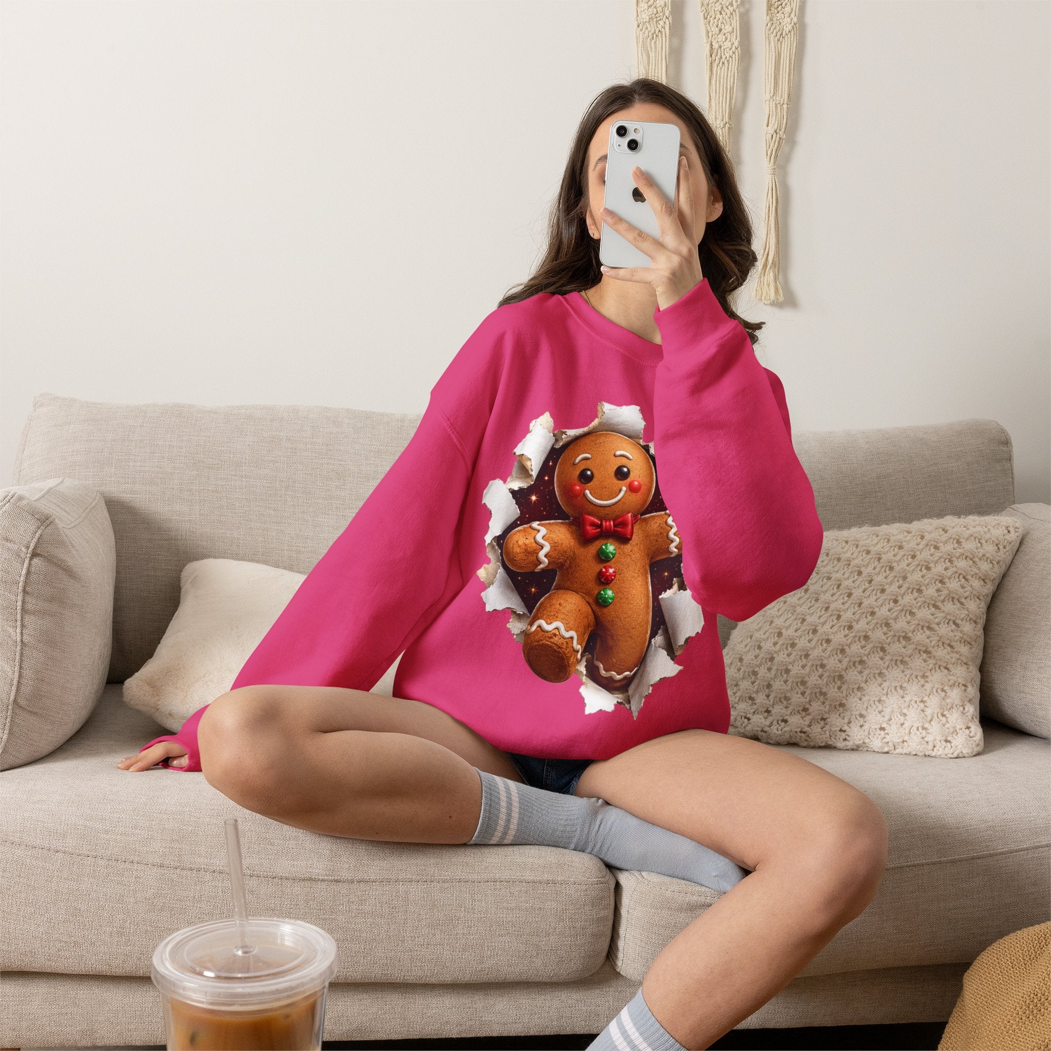 Gingerbread Man Christmas Crewneck Sweatshirt