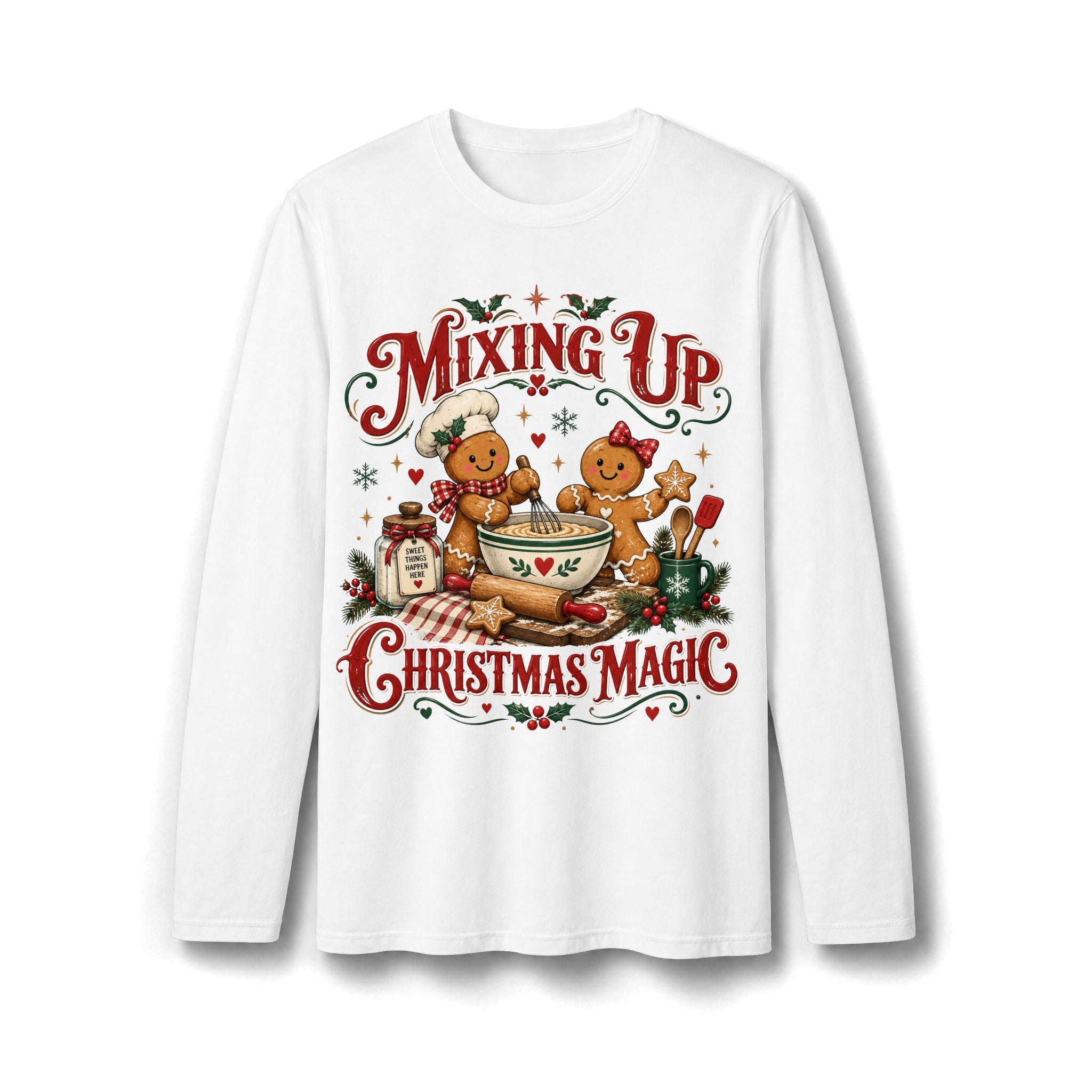Mixing Up Christmas Magic Gingerbread Long Sleeve T-Shirt