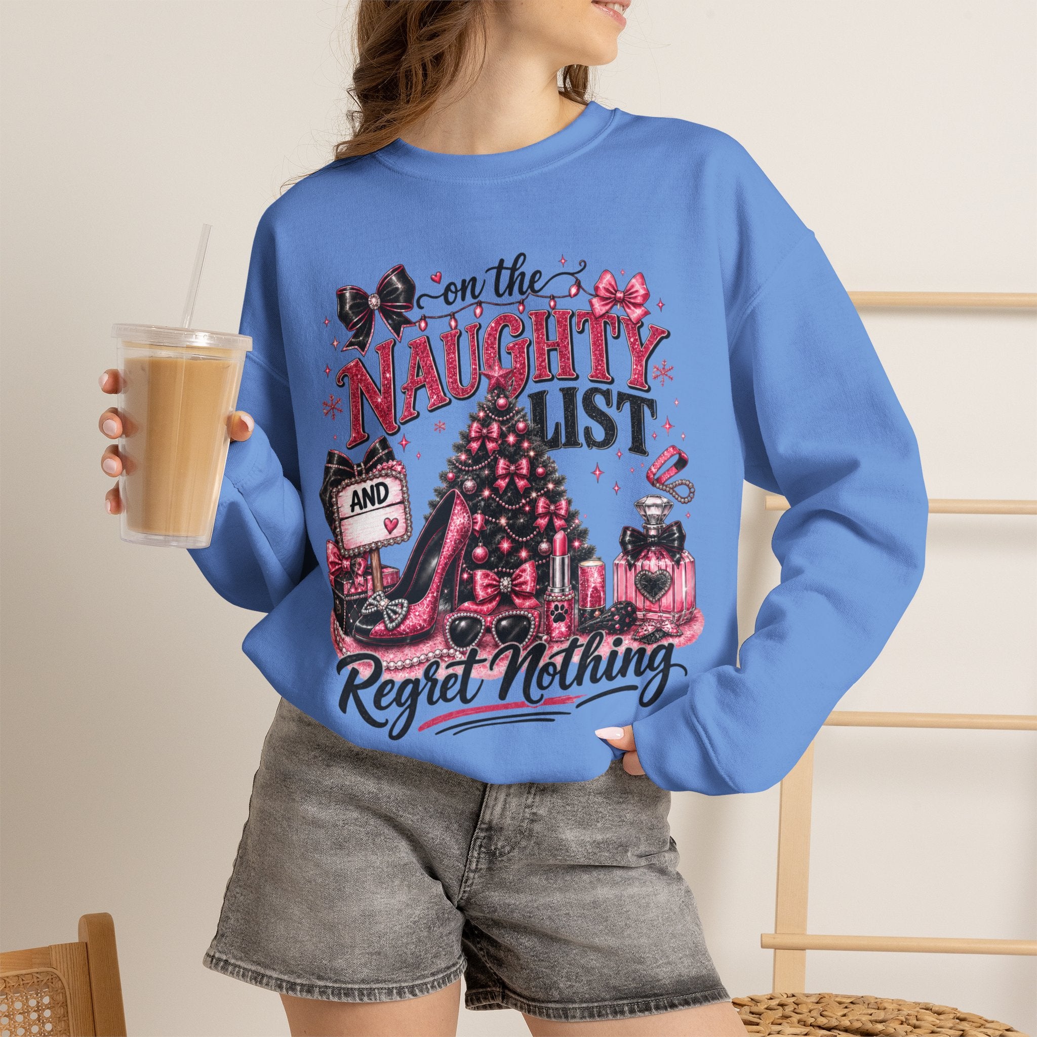 On the Naughty List Christmas Crewneck Sweatshirt