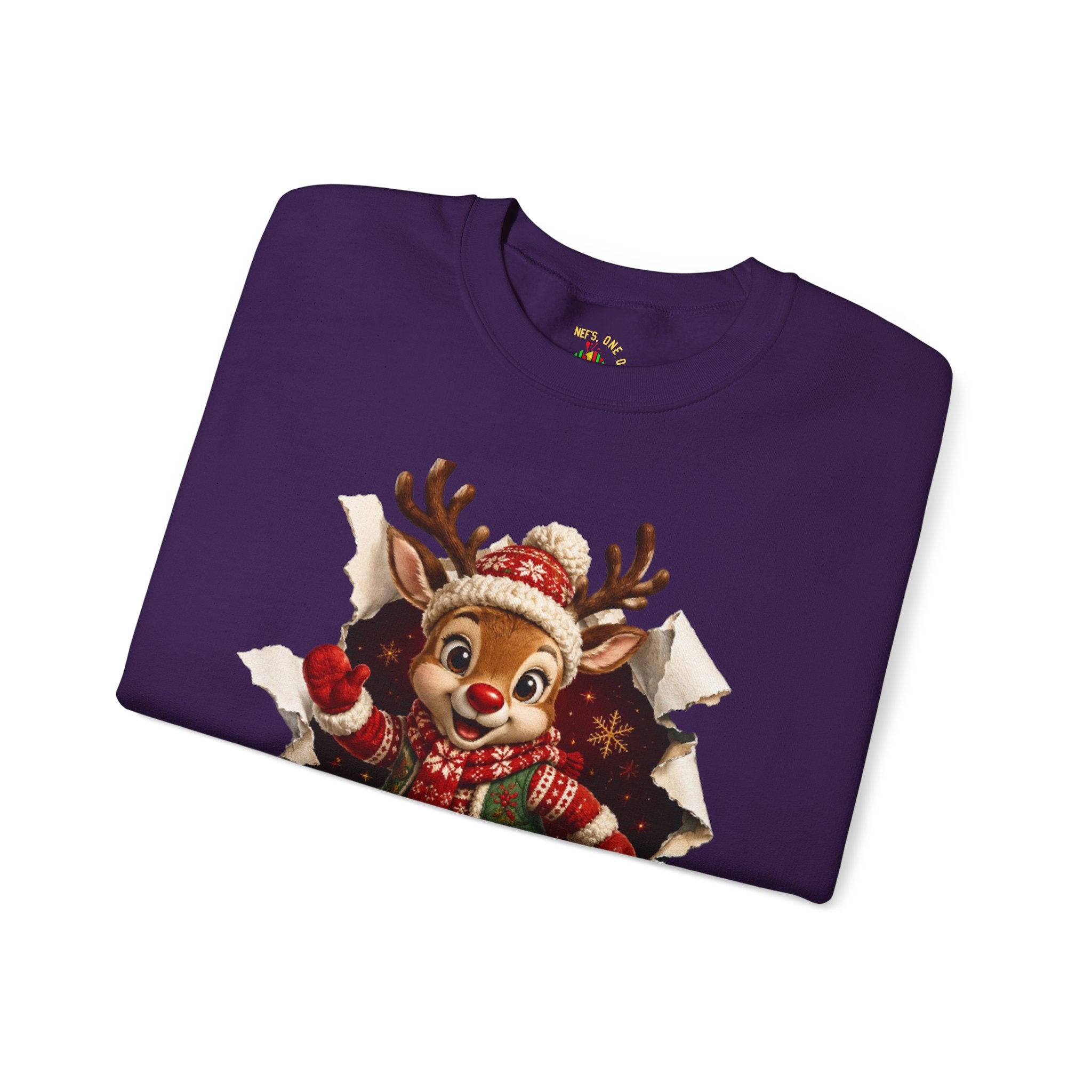 Festive Christmas Reindeer Crewneck Sweatshirt