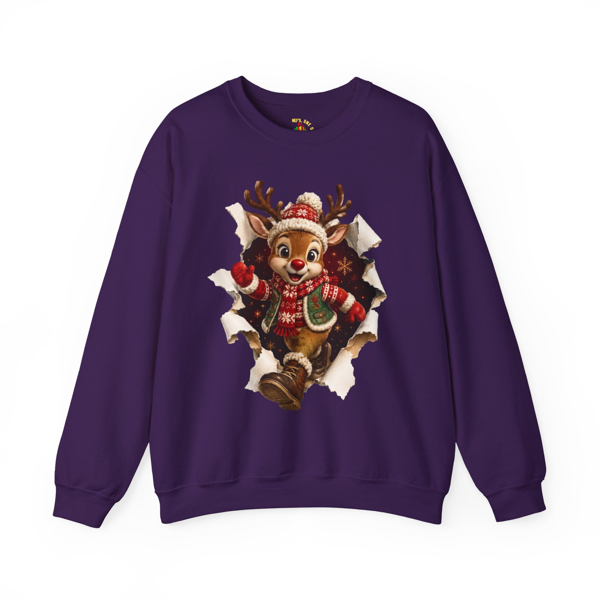 Festive Christmas Reindeer Crewneck Sweatshirt