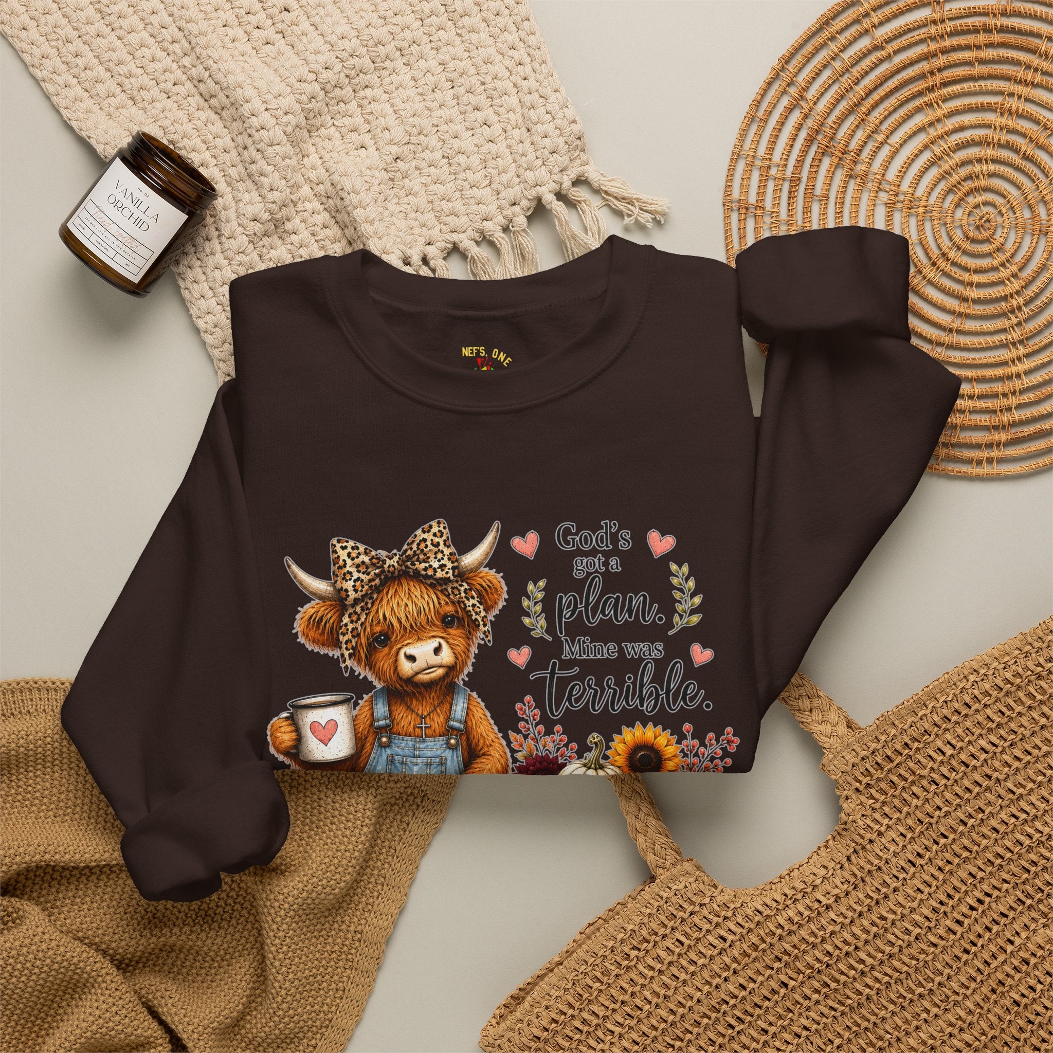 God’s Plan, Mine Was Terrible Bear Fall Crewneck Sweatshirt
