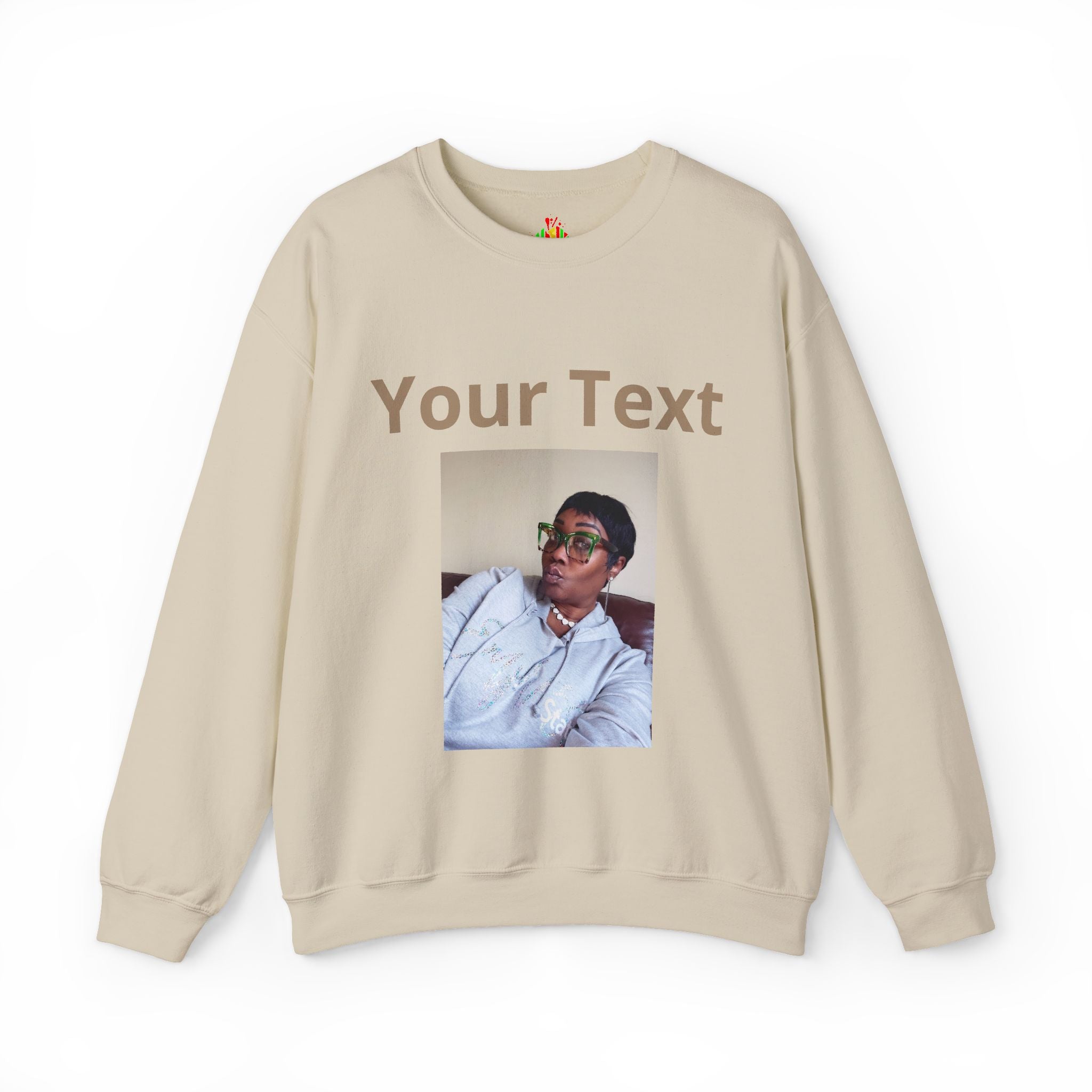 Customizable Front Photo/Text Crewneck Sweatshirt - Unisex Customizable Sweatshirt
