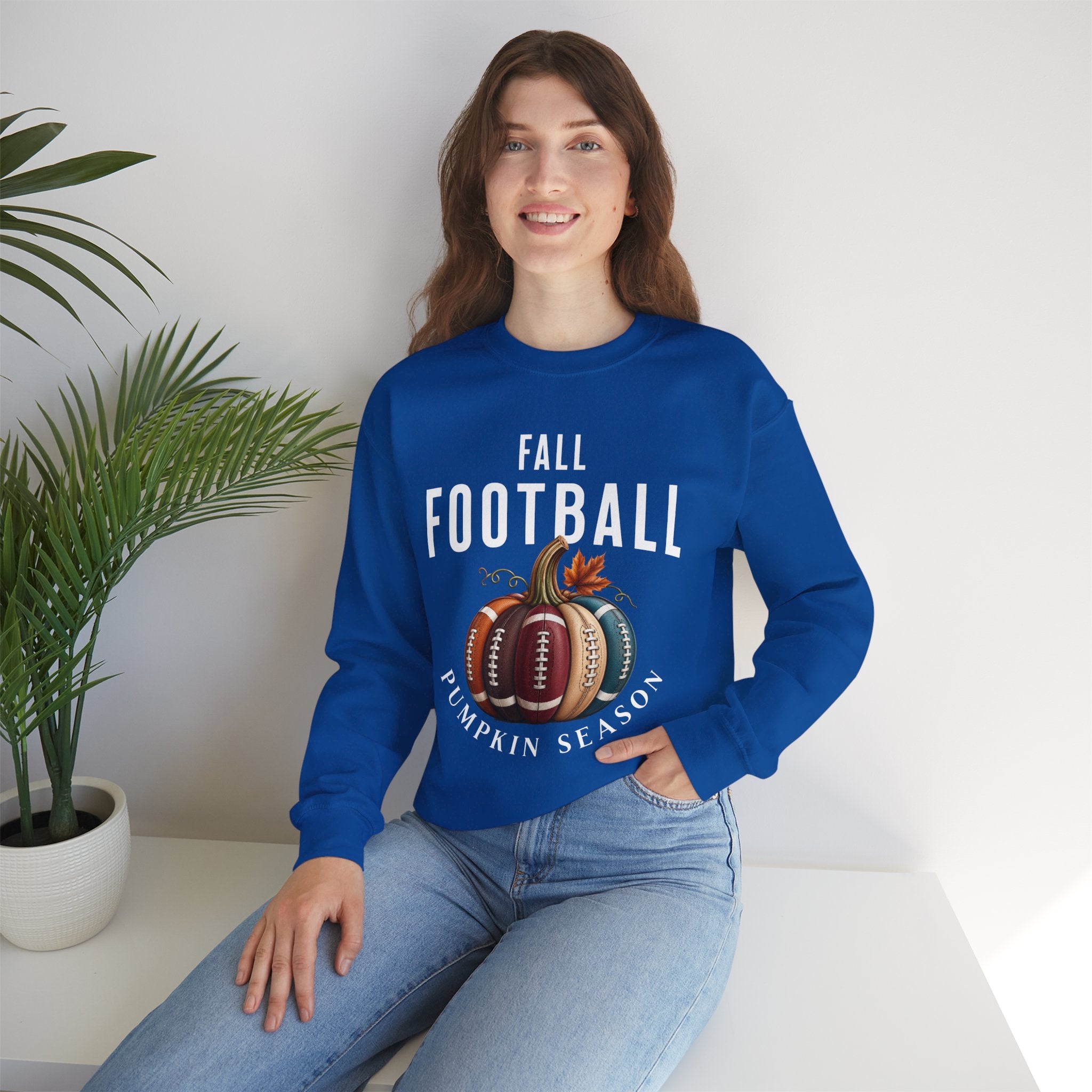 Fall Football Pumpkin Season Crewneck Sweatshirt
