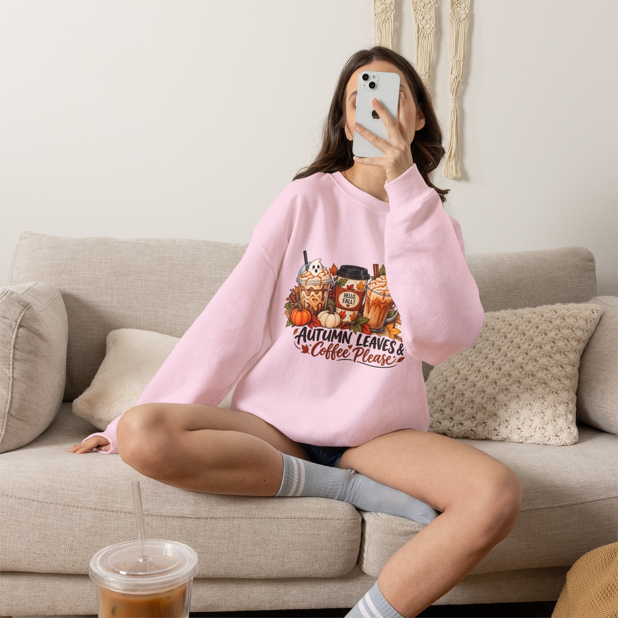 Autumn Leaves & Coffee Please Sweatshirt
