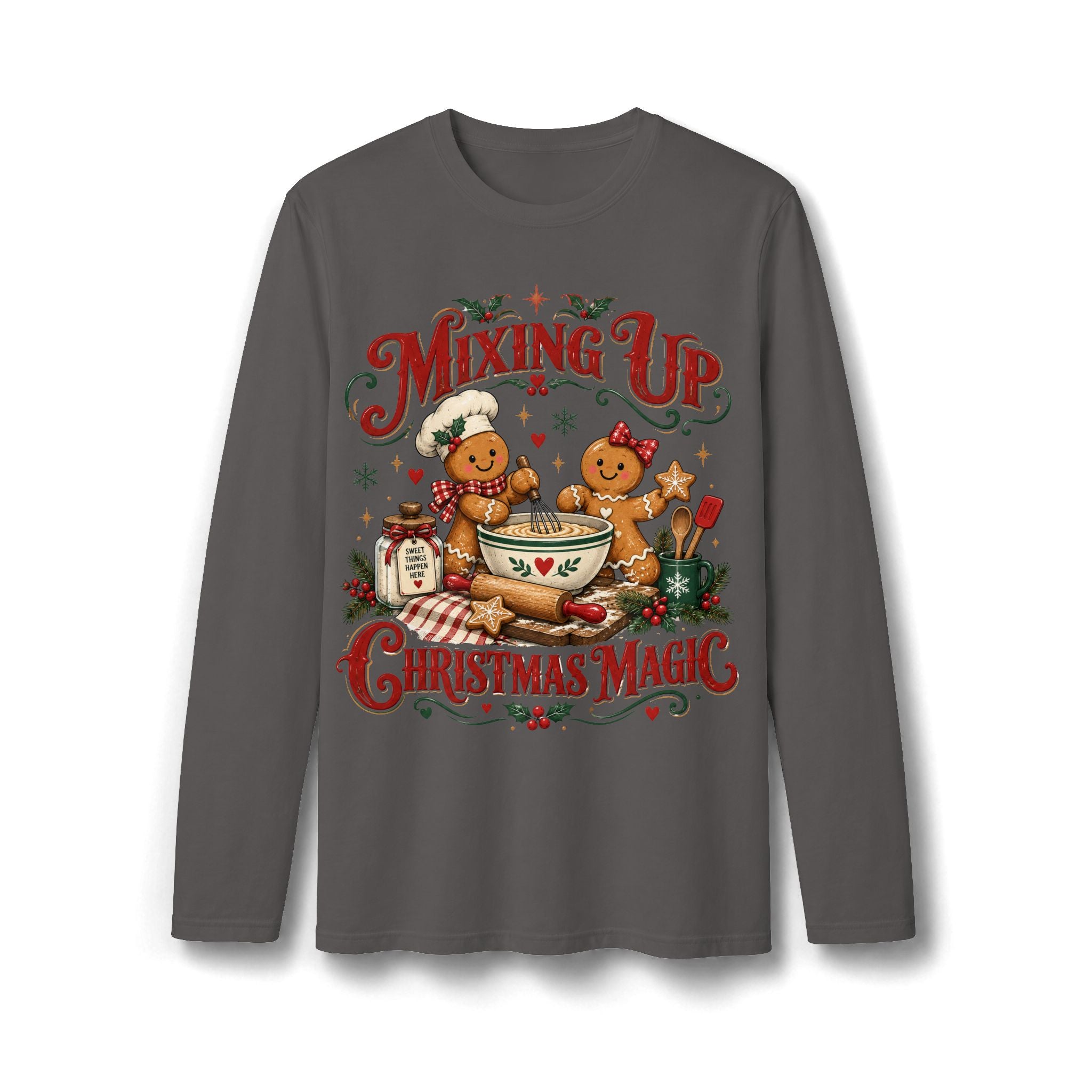 Mixing Up Christmas Magic Gingerbread Long Sleeve T-Shirt