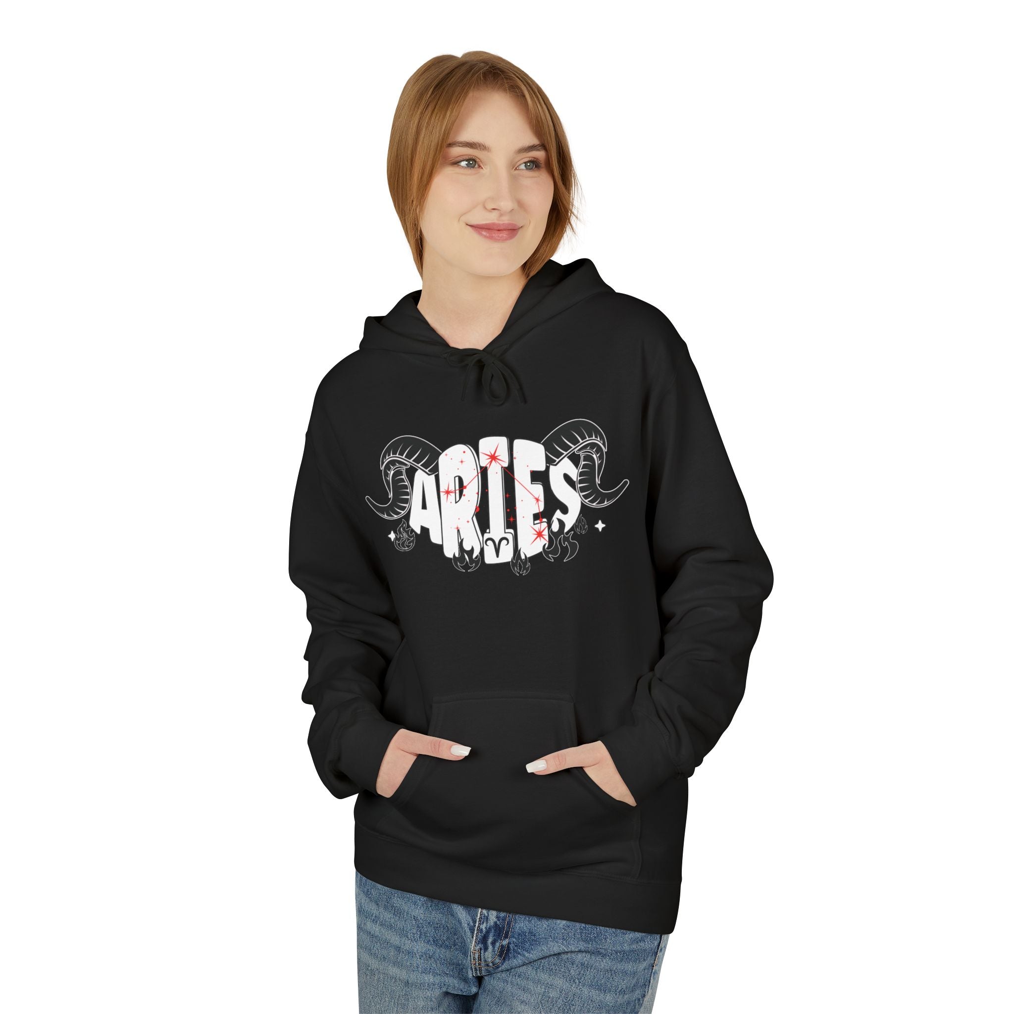 Aries Ram Zodiac Hoodie — Astrological Sign Graphic Pullover