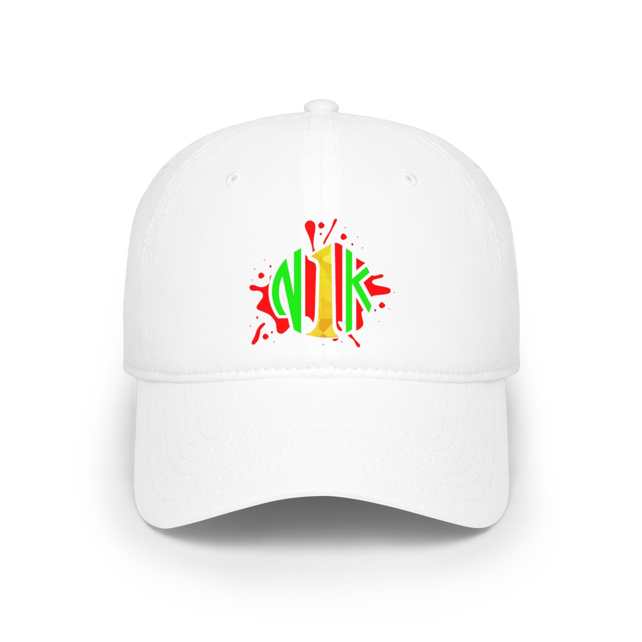 Custom Logo Low Profile Baseball Cap — Retro Splash Embroidered Logo