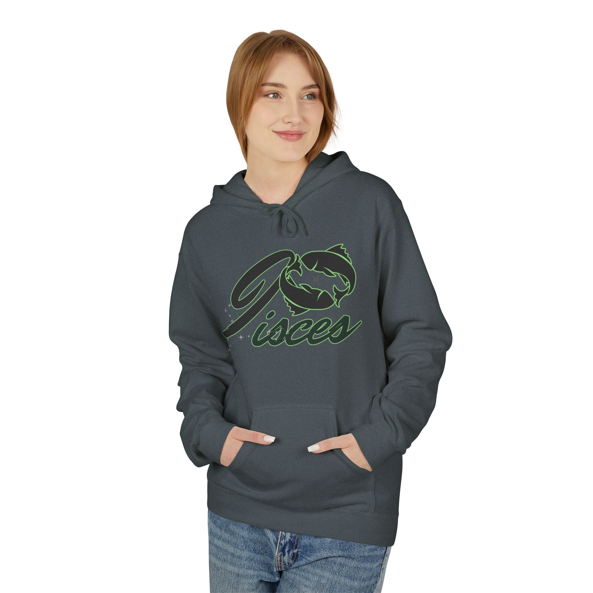 Pisces Zodiac Hoodie — Astrological Sign Hoodie with Fish Script Design