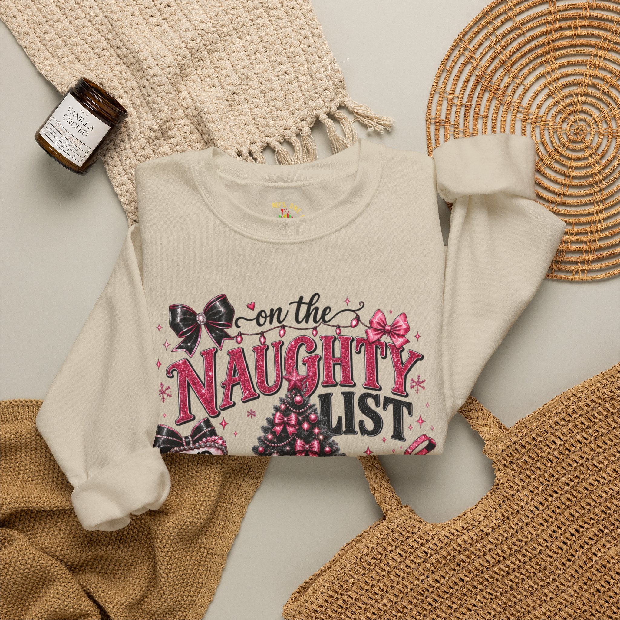 On the Naughty List Christmas Crewneck Sweatshirt