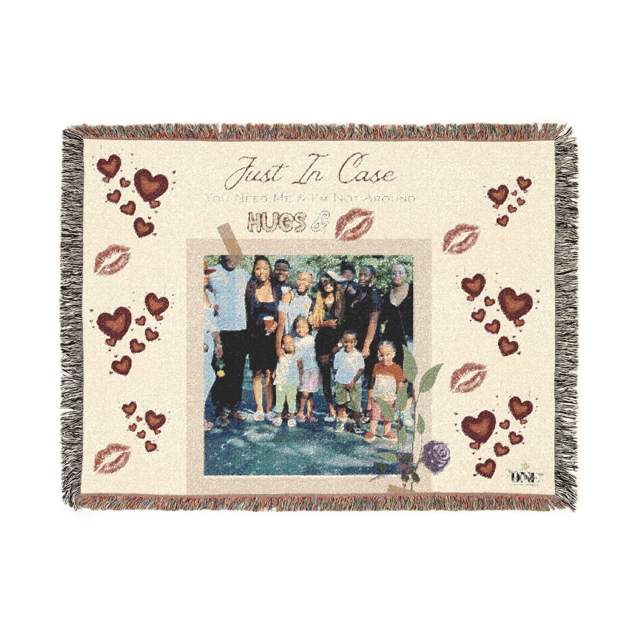 Custom Photo Woven Blanket — "Just in Case I'm Not Around" Keepsake ThHome DecorCustom Photo Woven Blanket