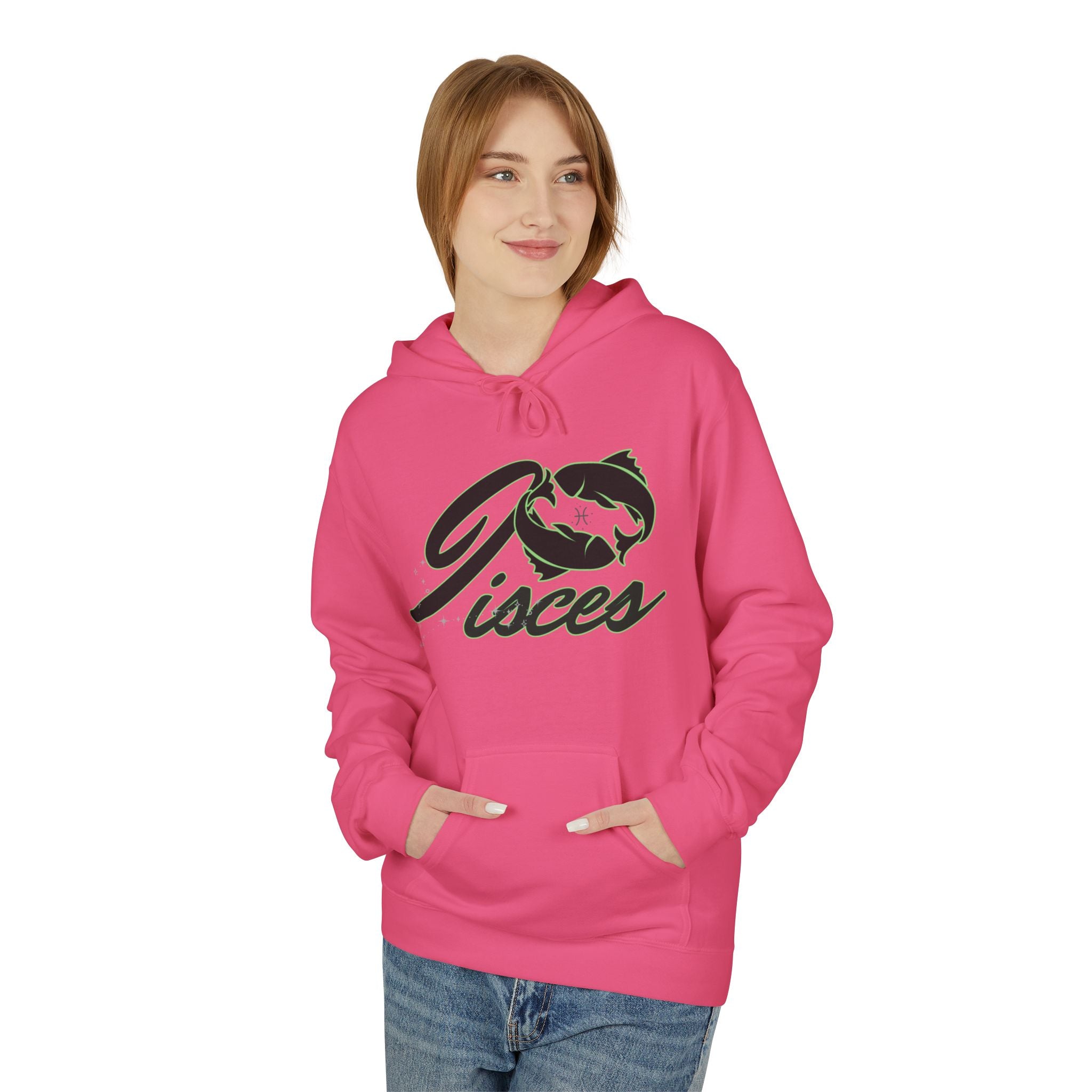 Pisces Zodiac Hoodie — Astrological Sign Hoodie with Fish Script Design