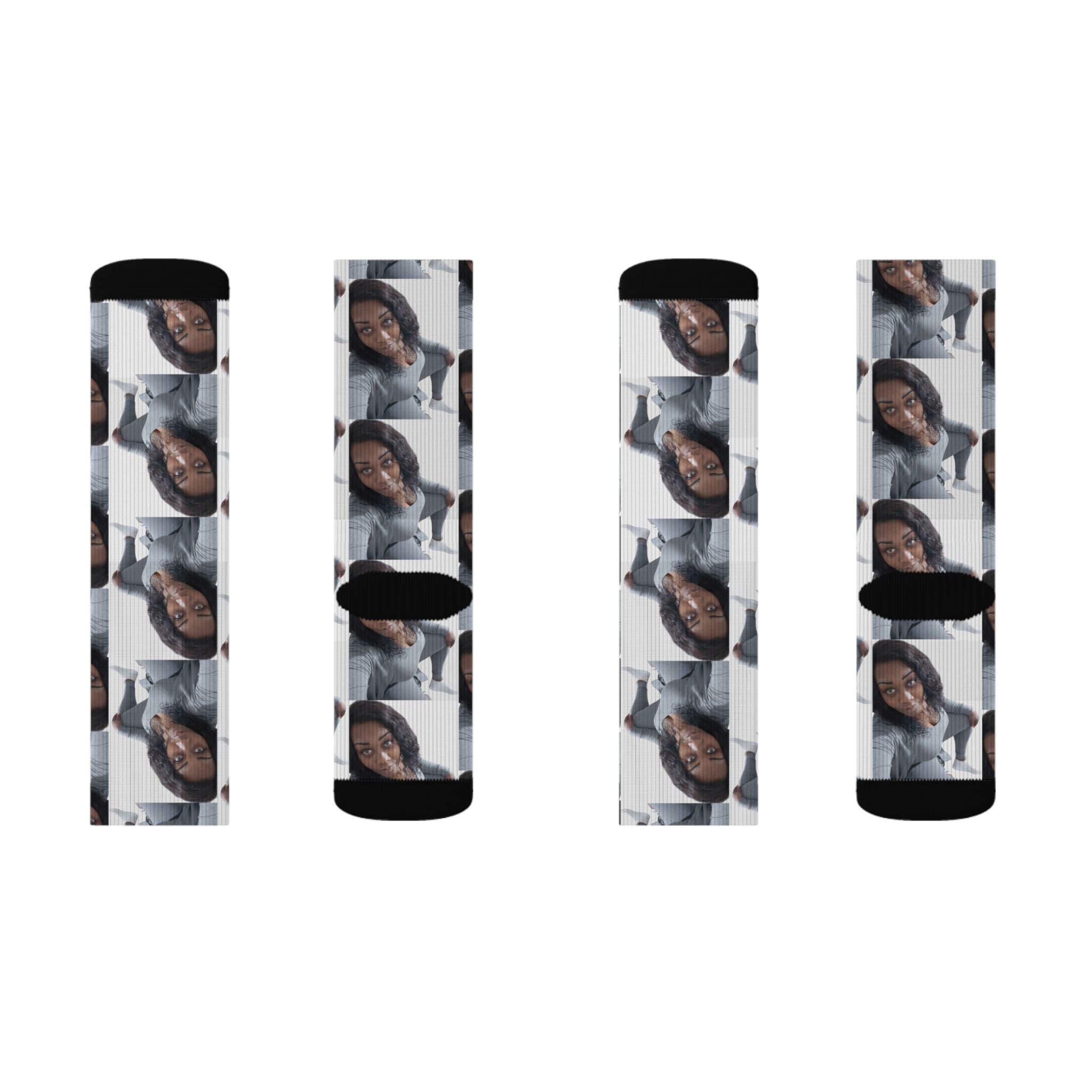 Photo Collage Customizable Socks — Custom Face Repeat Pattern