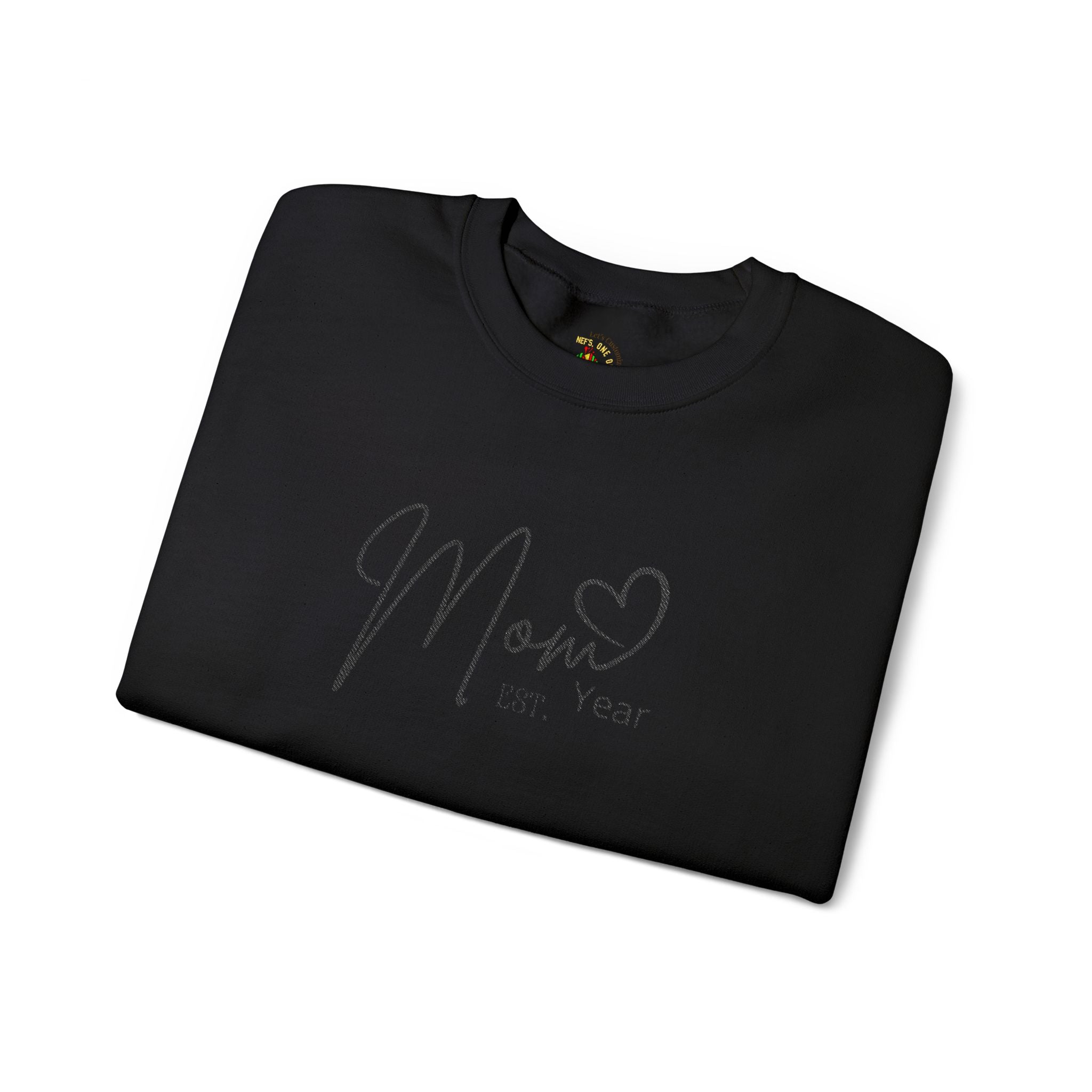 Mom Est. Year Embroidered Customizable Crewneck Sweatshirt