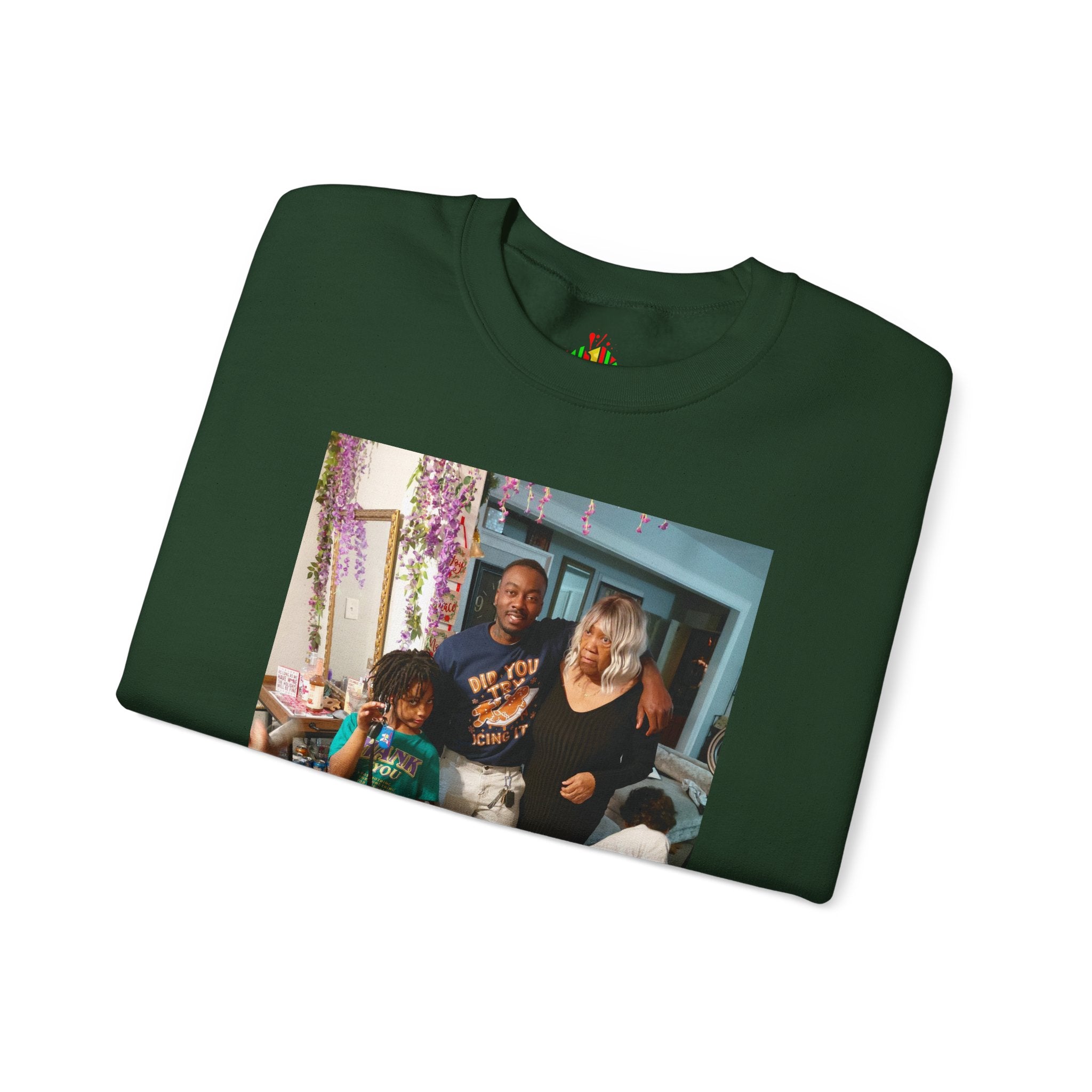 Personalized Photo Crewneck Sweatshirt — Custom Photo Front, 'Add Text' Back
