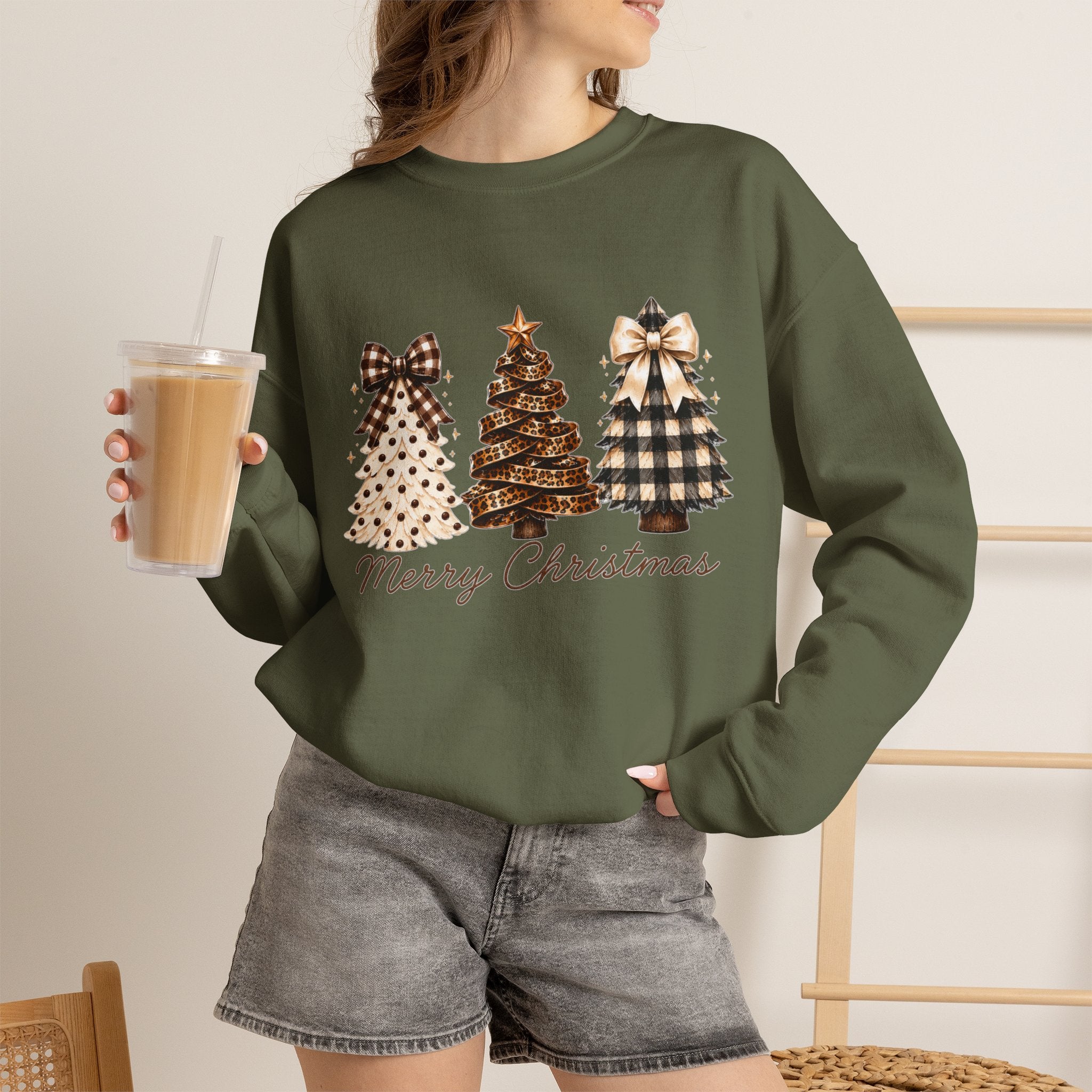 Merry Christmas Christmas Tree Crewneck Sweatshirt