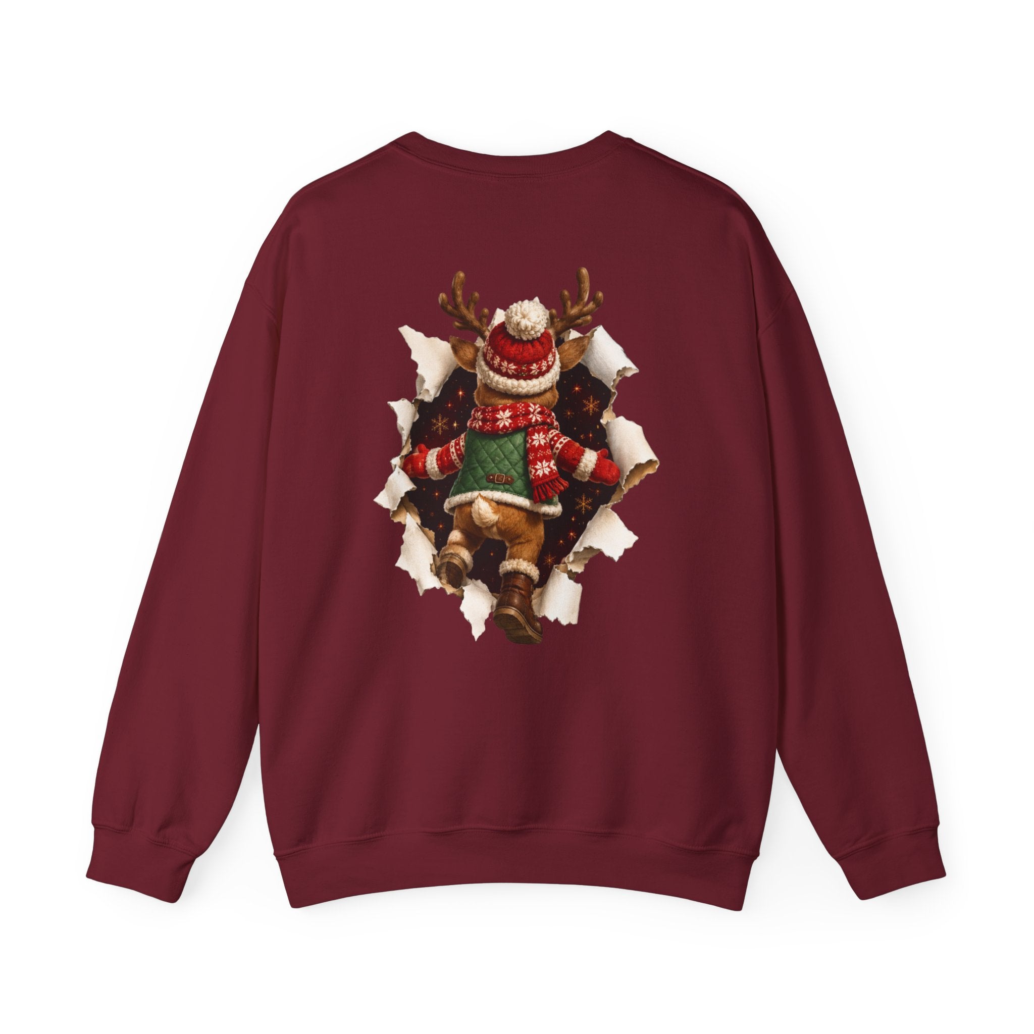 Festive Christmas Reindeer Crewneck Sweatshirt