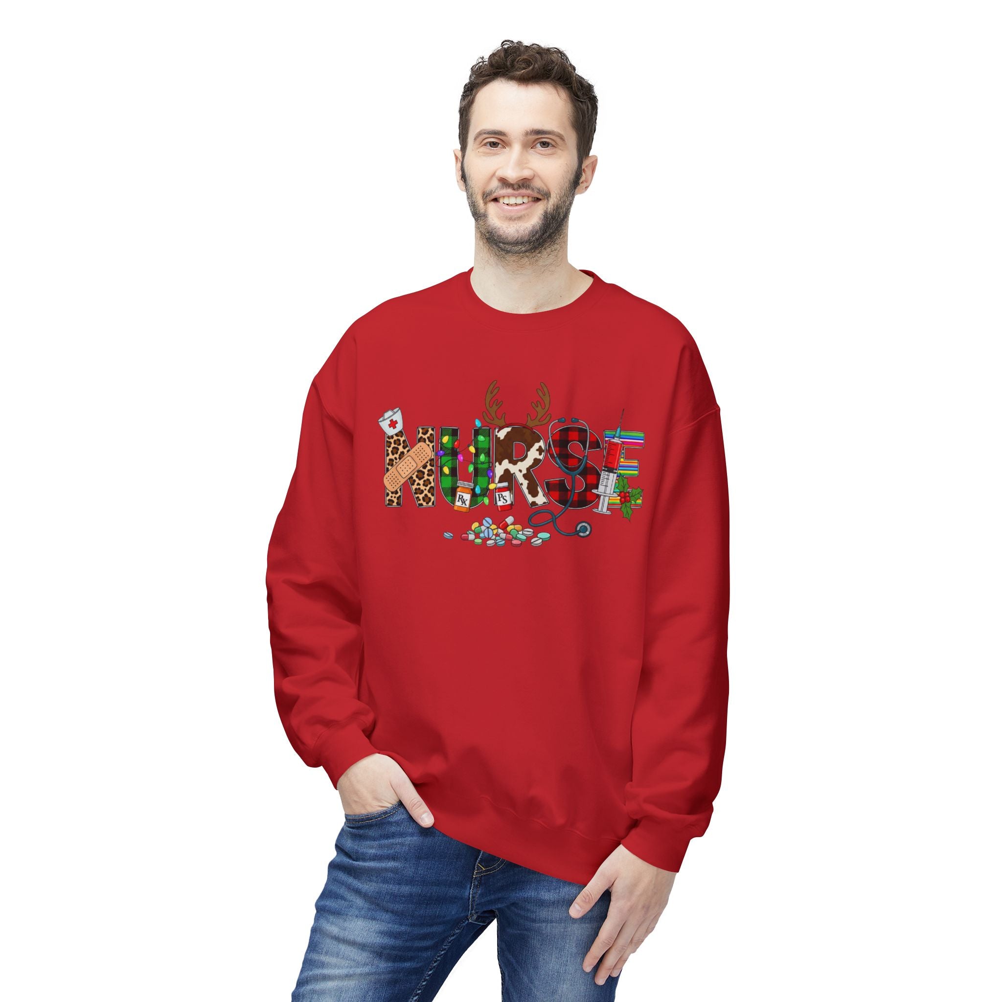 Nurse Christmas Crewneck Sweatshirt – Festive Medical Holiday Gift