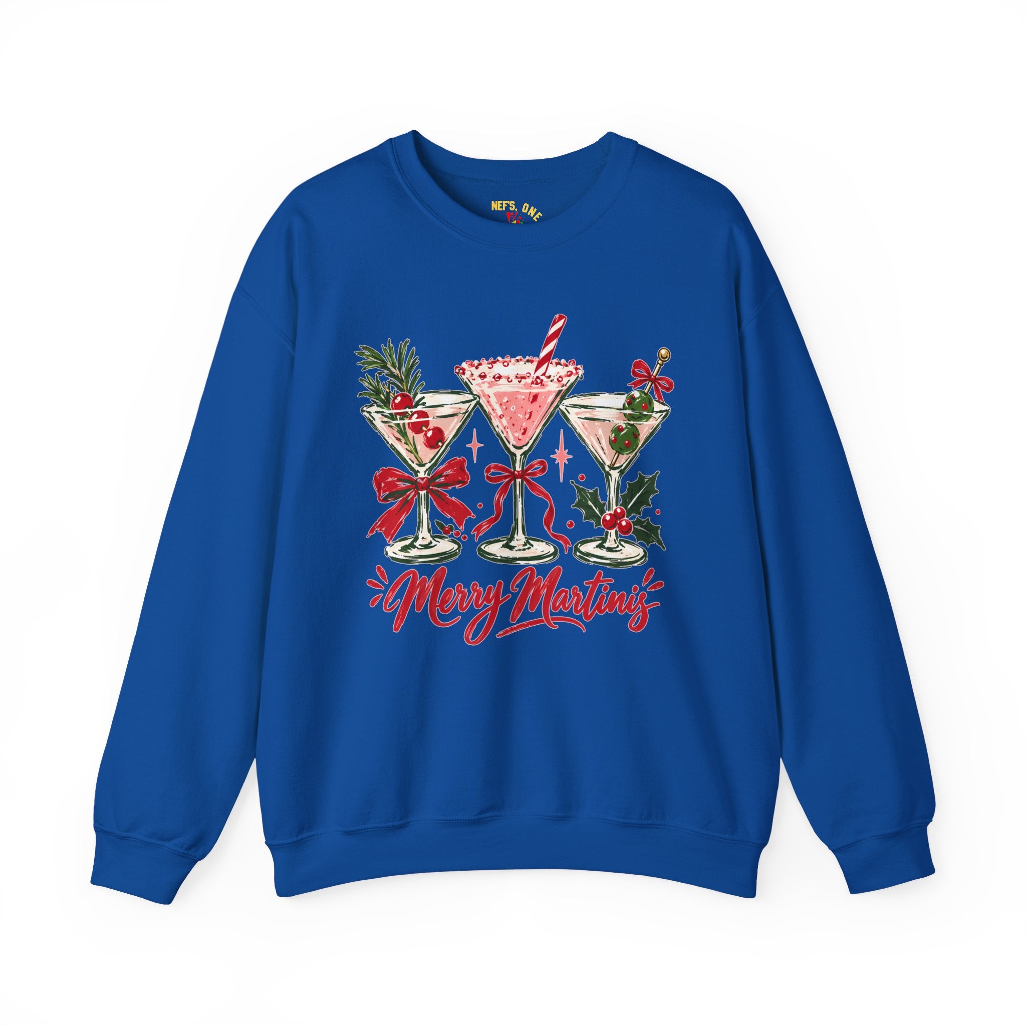 Merry Martinis Christmas Cocktail Crewneck Sweatshirt