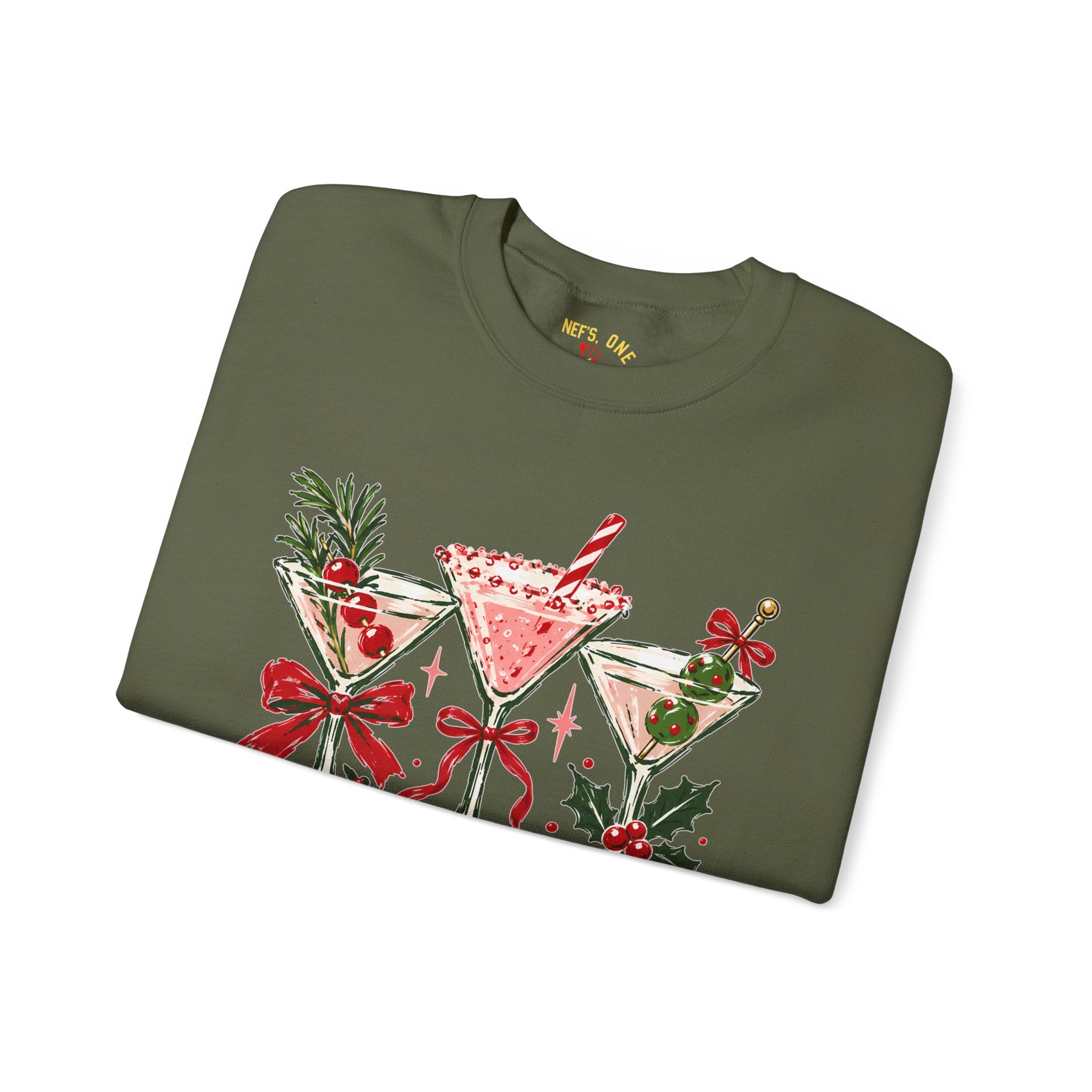 Merry Martinis Christmas Cocktail Crewneck Sweatshirt