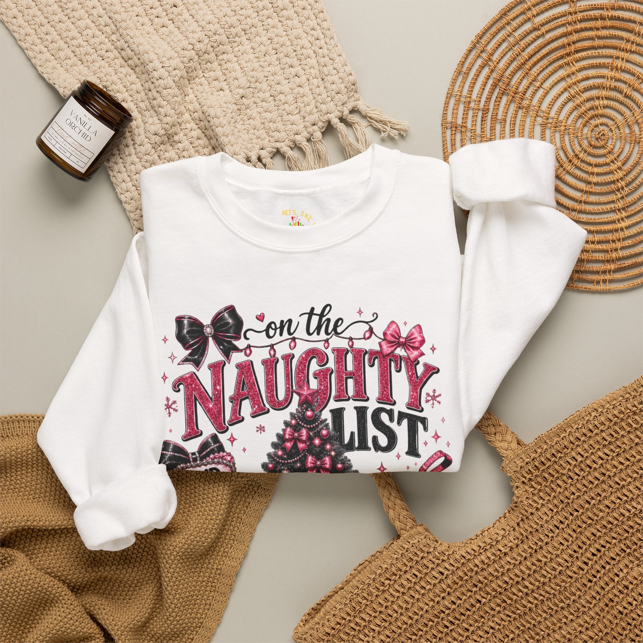 On the Naughty List Christmas Crewneck Sweatshirt
