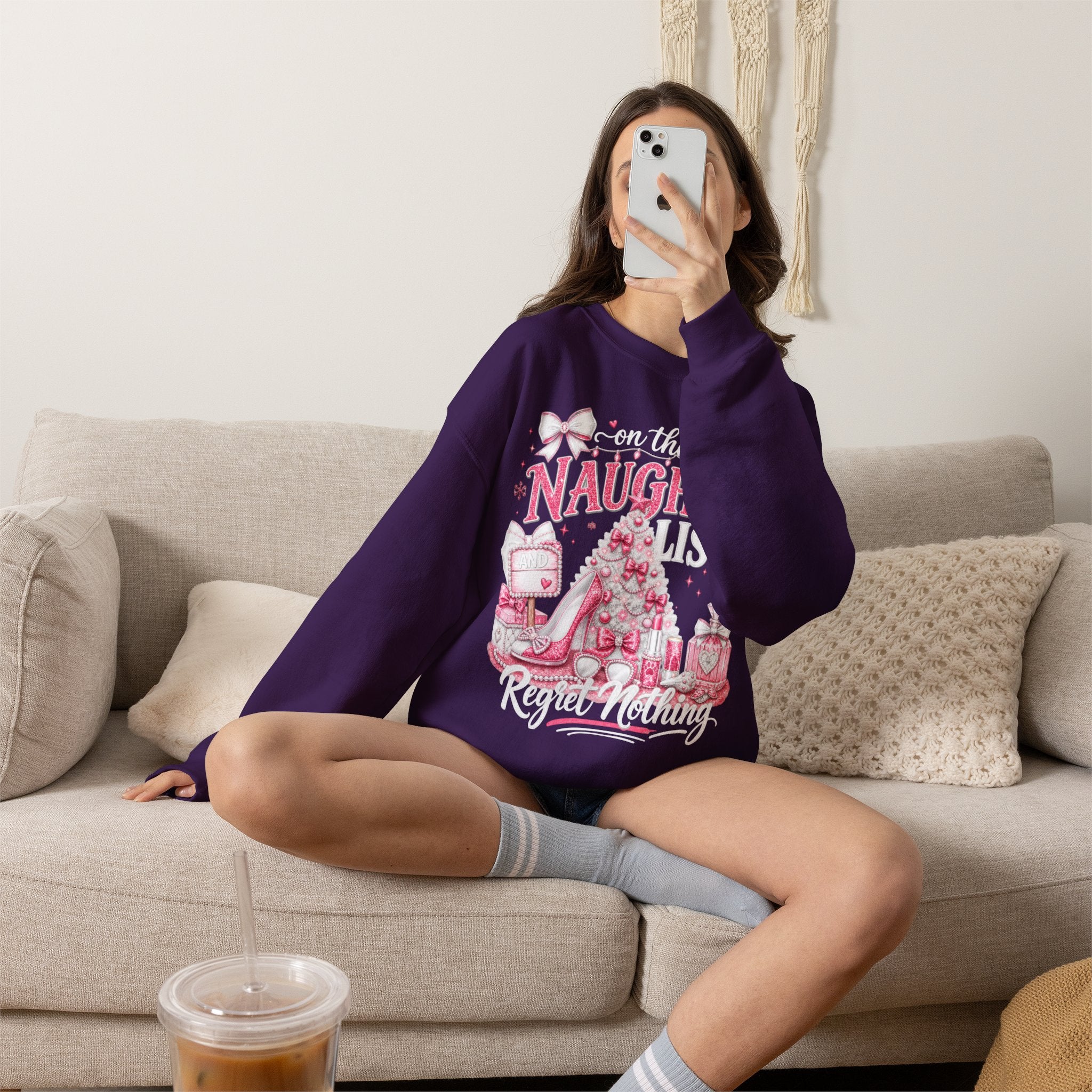 On the Naughty List Christmas Crewneck Sweatshirt