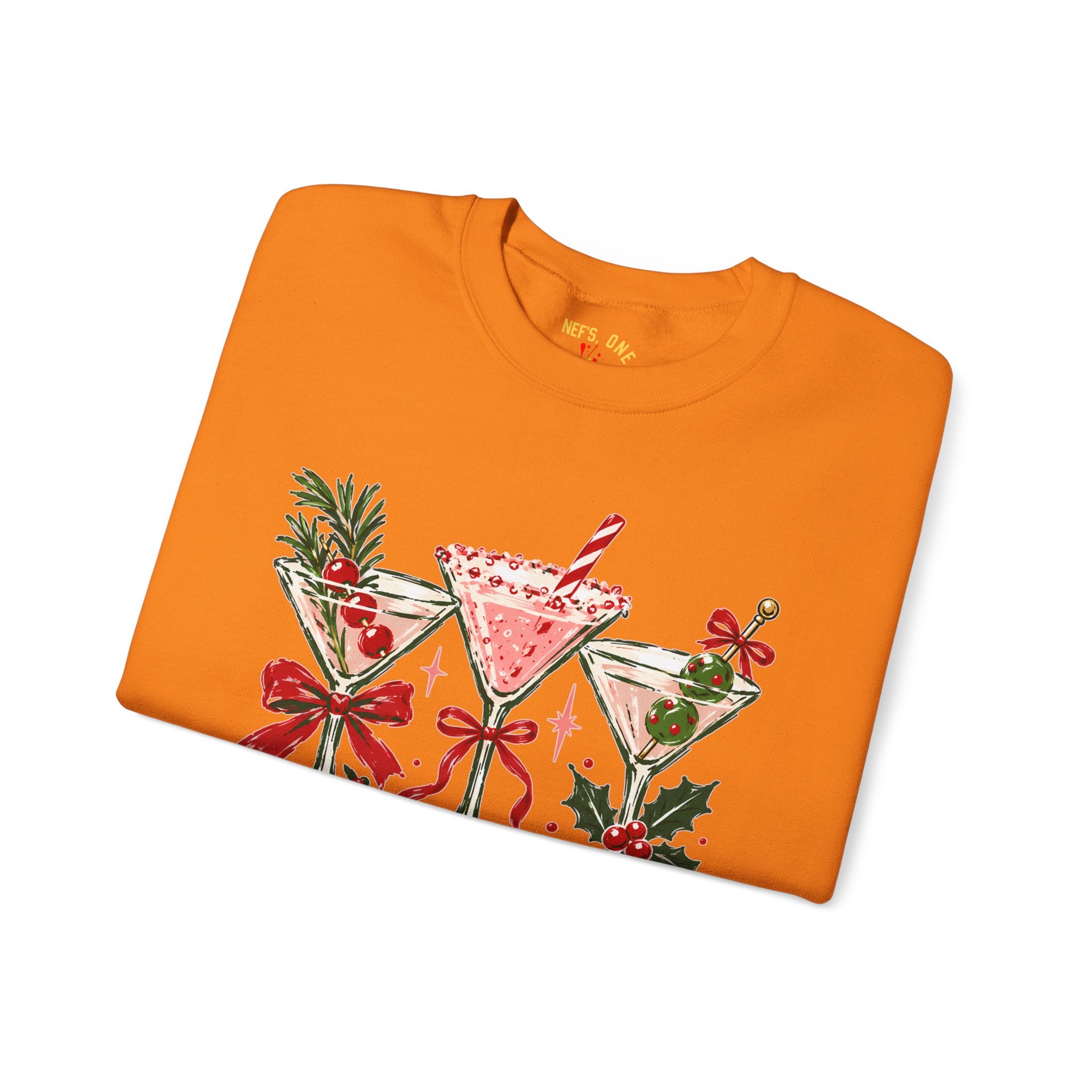 Merry Martinis Christmas Cocktail Crewneck Sweatshirt