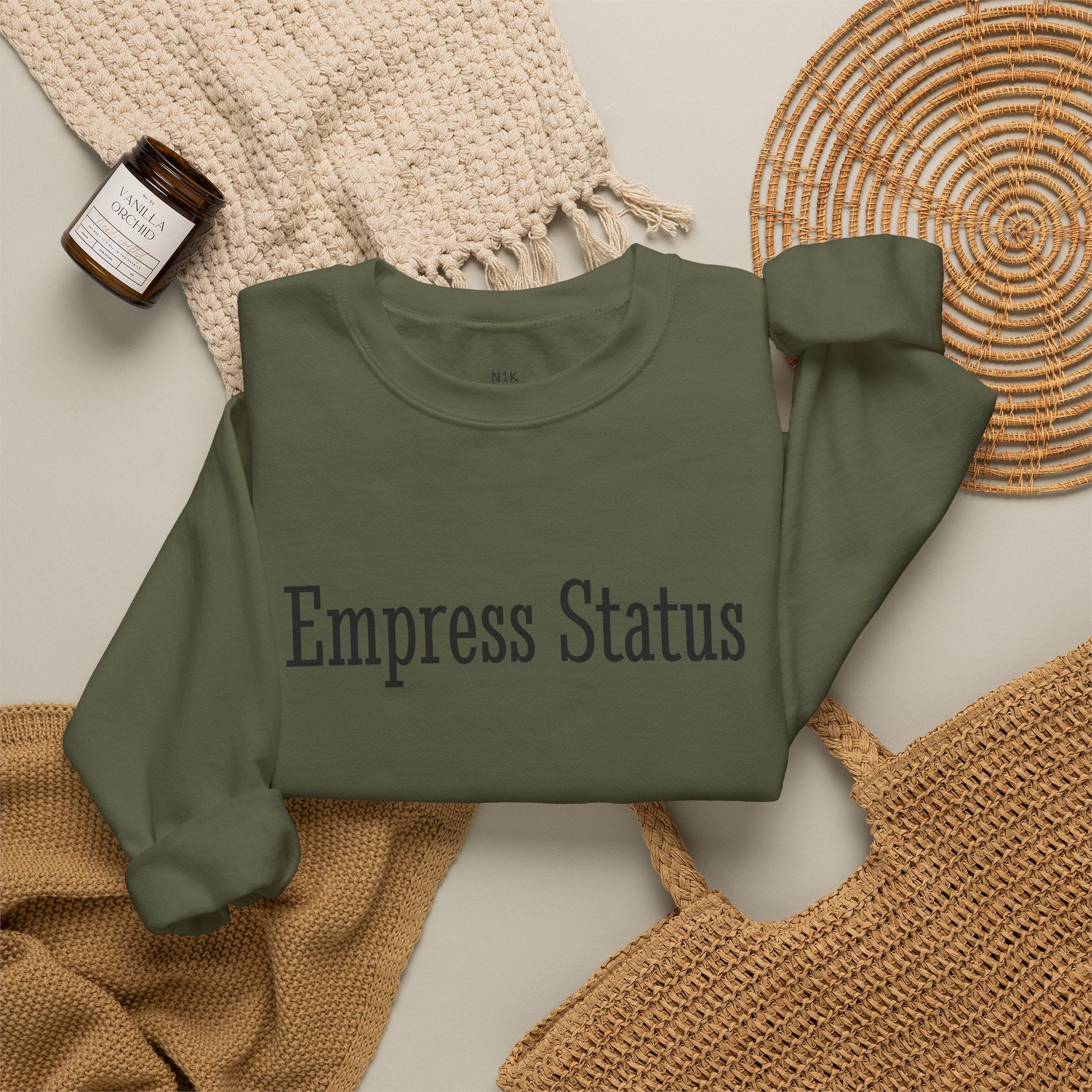 Empress Status Black Glitter Print Unisex Heavy Blend™ Crewneck Sweatshirt