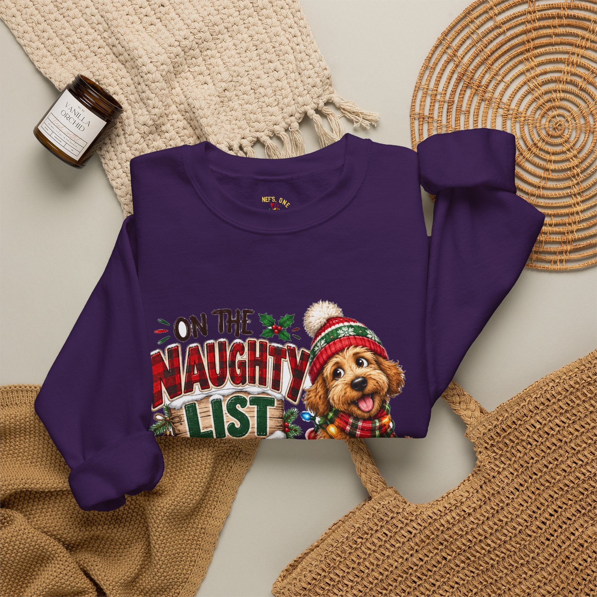On the Naughty List and I Regret Nothing Christmas Crewneck Sweatshirt