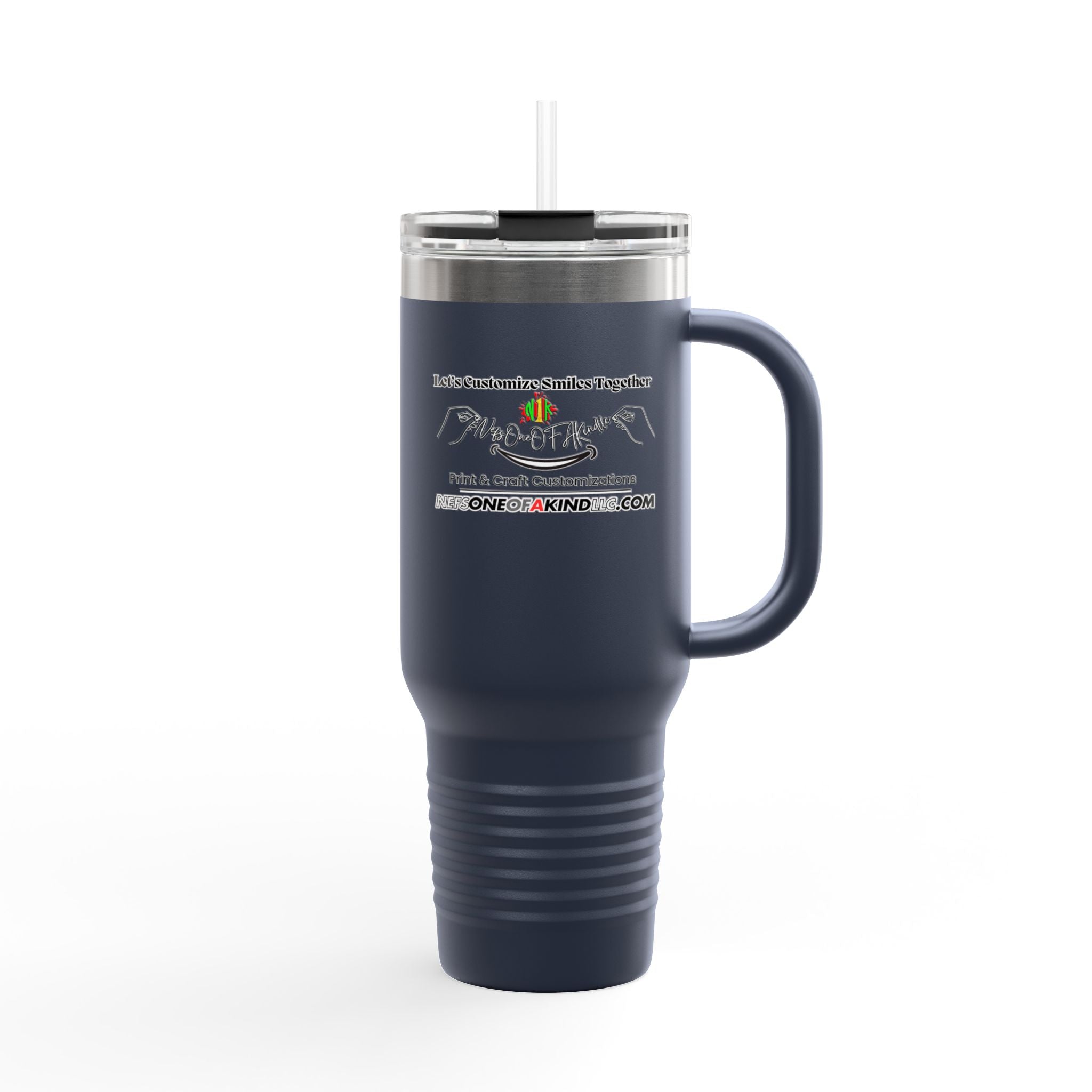 Nef's One Of A Kind Let's Customize Smiles Together Insulated Travel Mug, 40oz