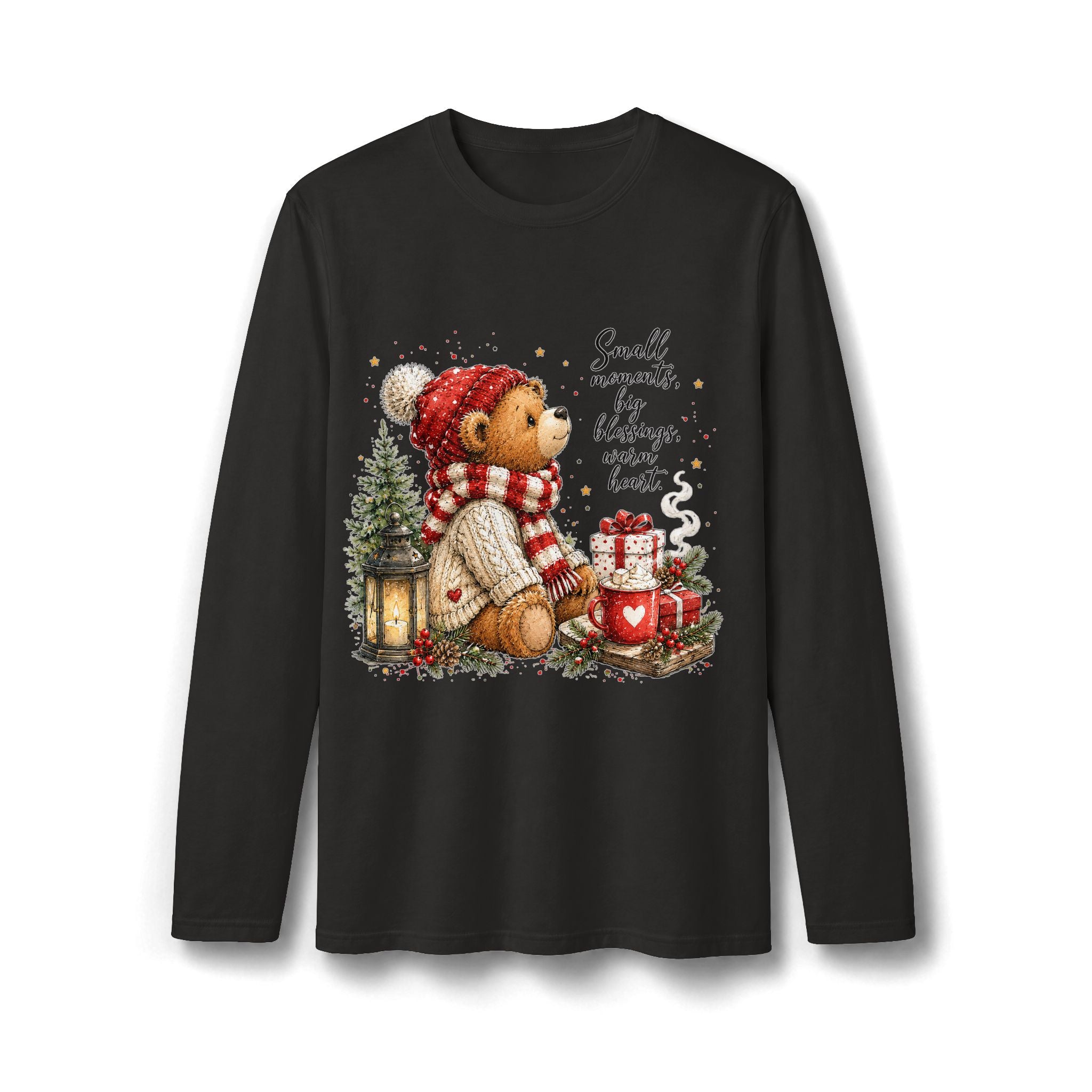 Christmas Teddy Bear & Gingerbread Man Long Sleeve T-Shirt