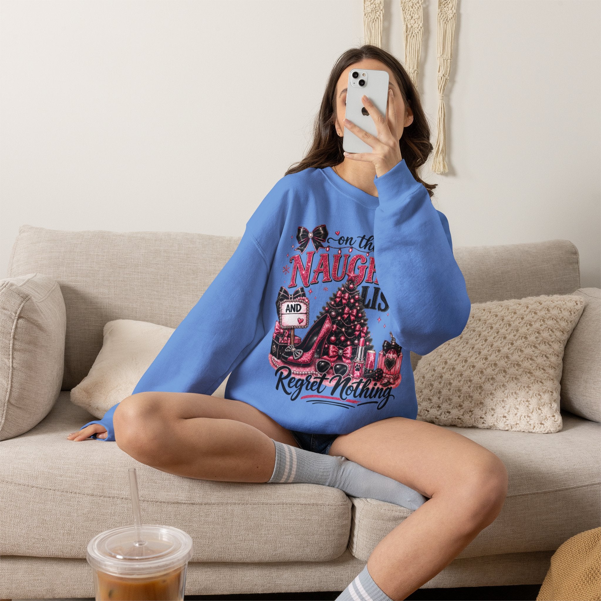 On the Naughty List Christmas Crewneck Sweatshirt