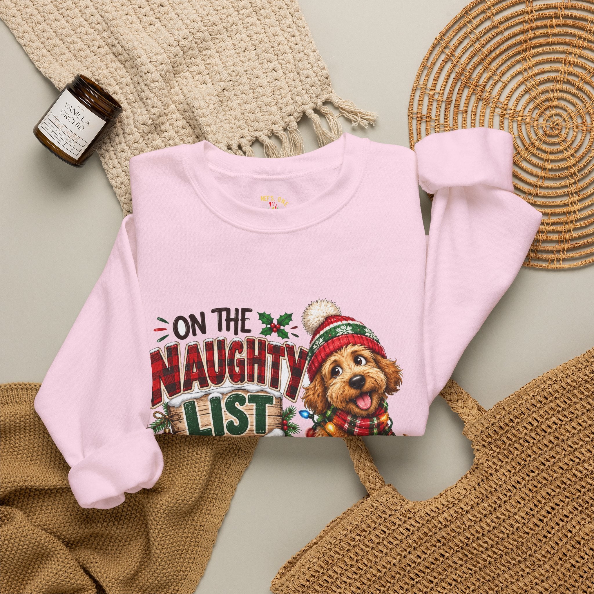 On the Naughty List and I Regret Nothing Christmas Crewneck Sweatshirt