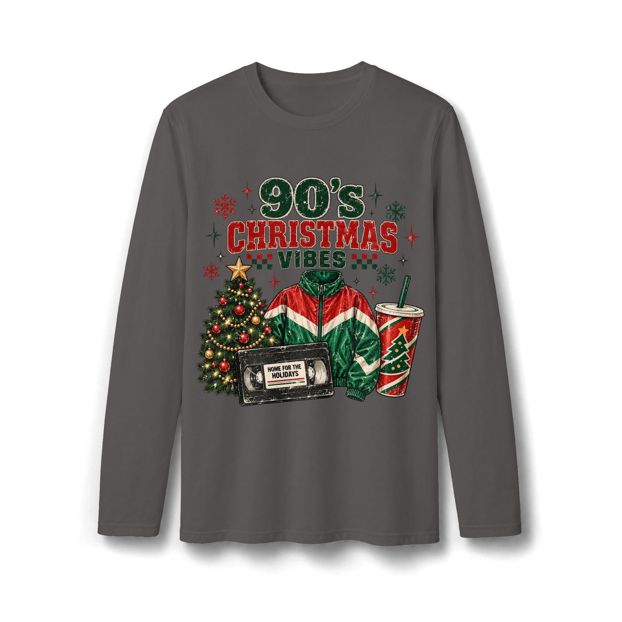 90s Christmas Vibes Long Sleeve T-Shirt
