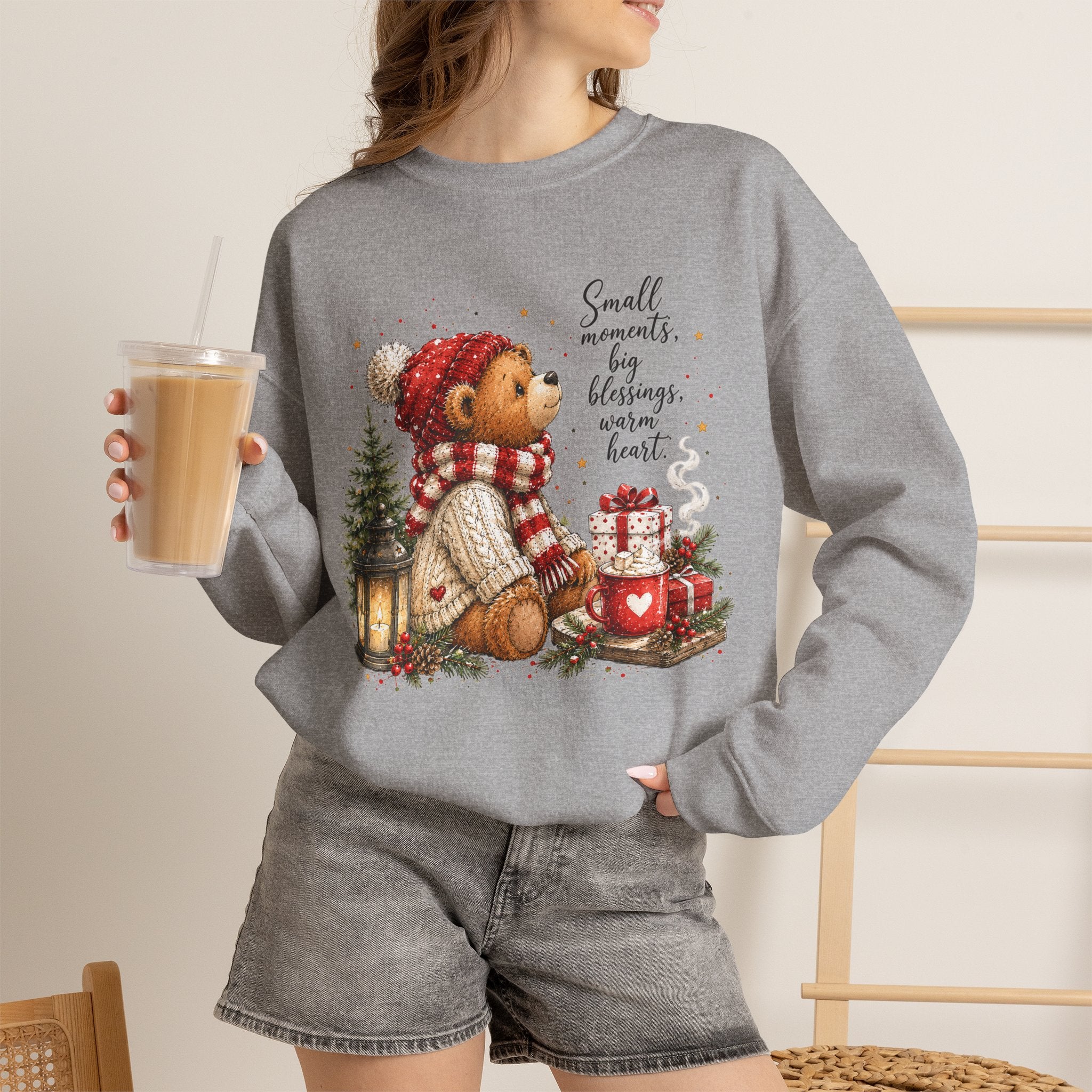 Christmas Bear Crewneck Sweatshirt – Cozy Holiday Teddy Bear Design