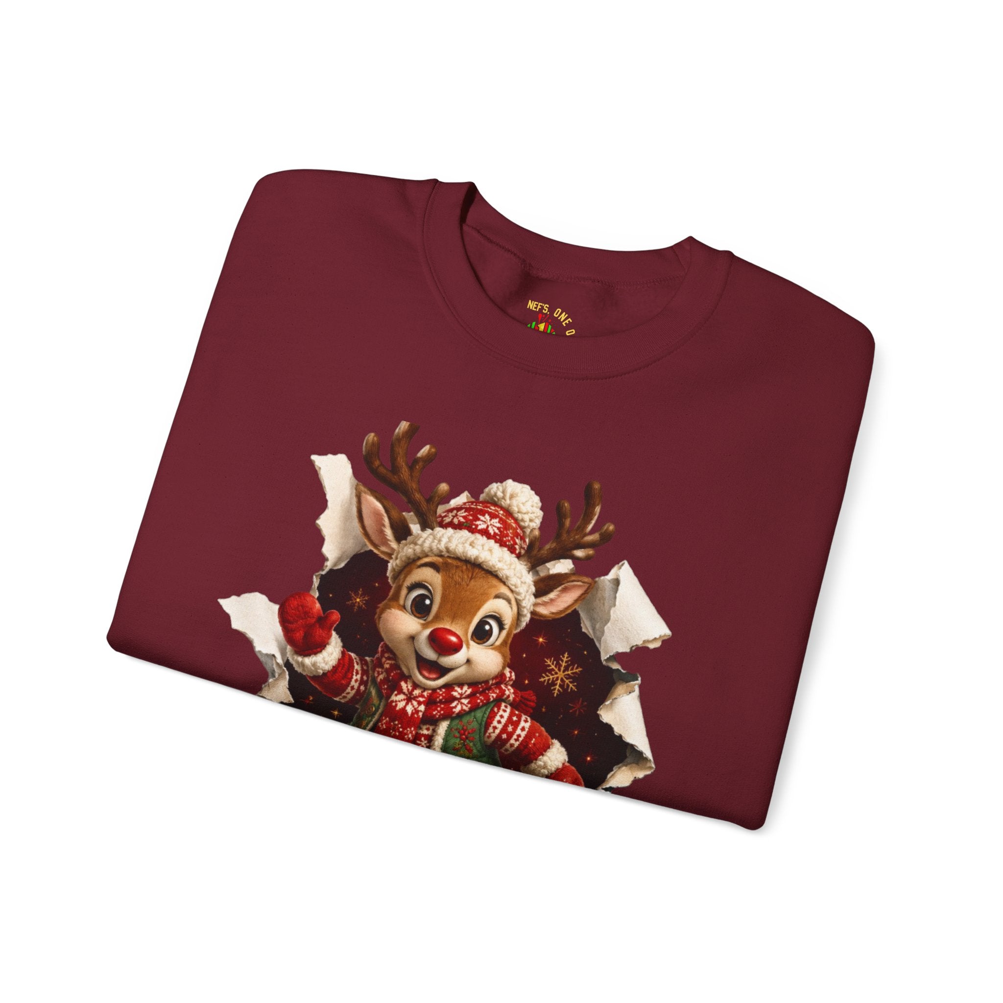 Festive Christmas Reindeer Crewneck Sweatshirt