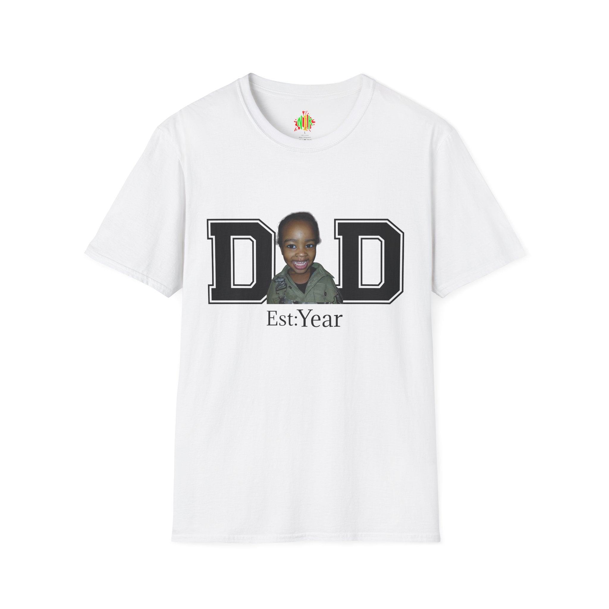 Celebrate dad with a custum t-shirt just add photo & birth year
