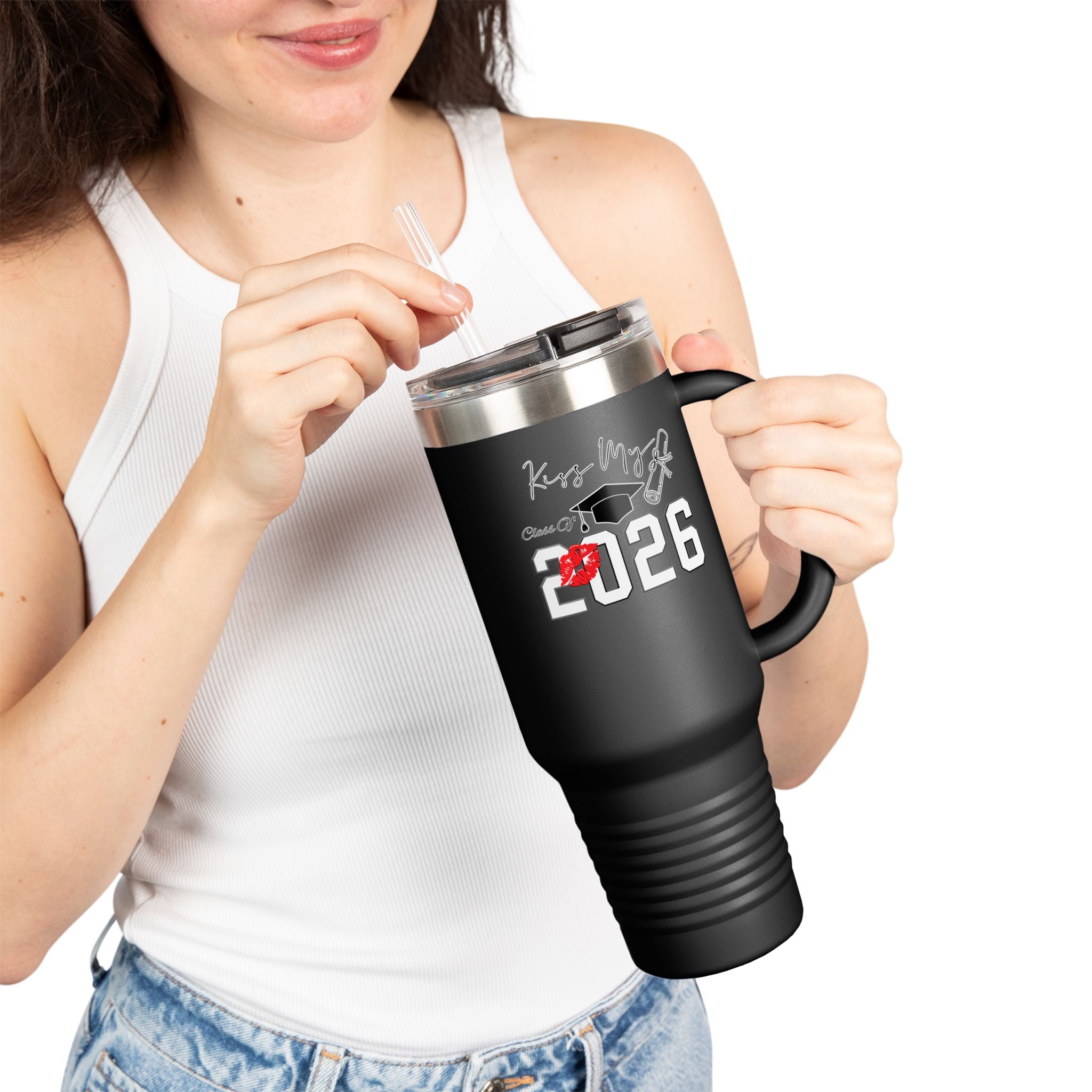 2026 Insulated Travel Mug, 40oz, Stylish Drinkware for On-the-Go, Ideal for Graduations, Hot & Cold Beverages, Outdoor Adventures