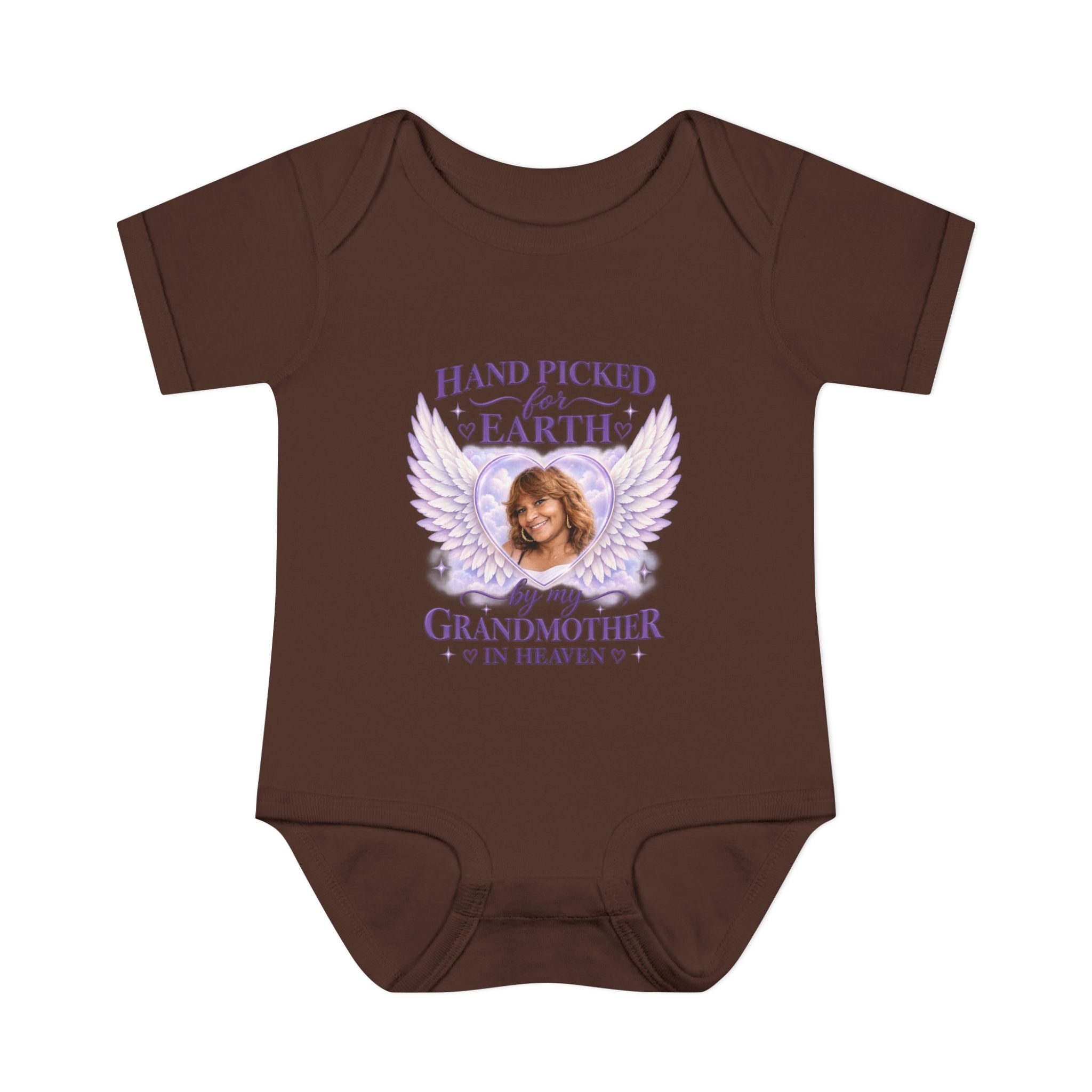Mariah Infant Another Customized Smile Bodysuit "Handpicked for Earth by My Grandma in Heaven" – Memorial Baby Onesie