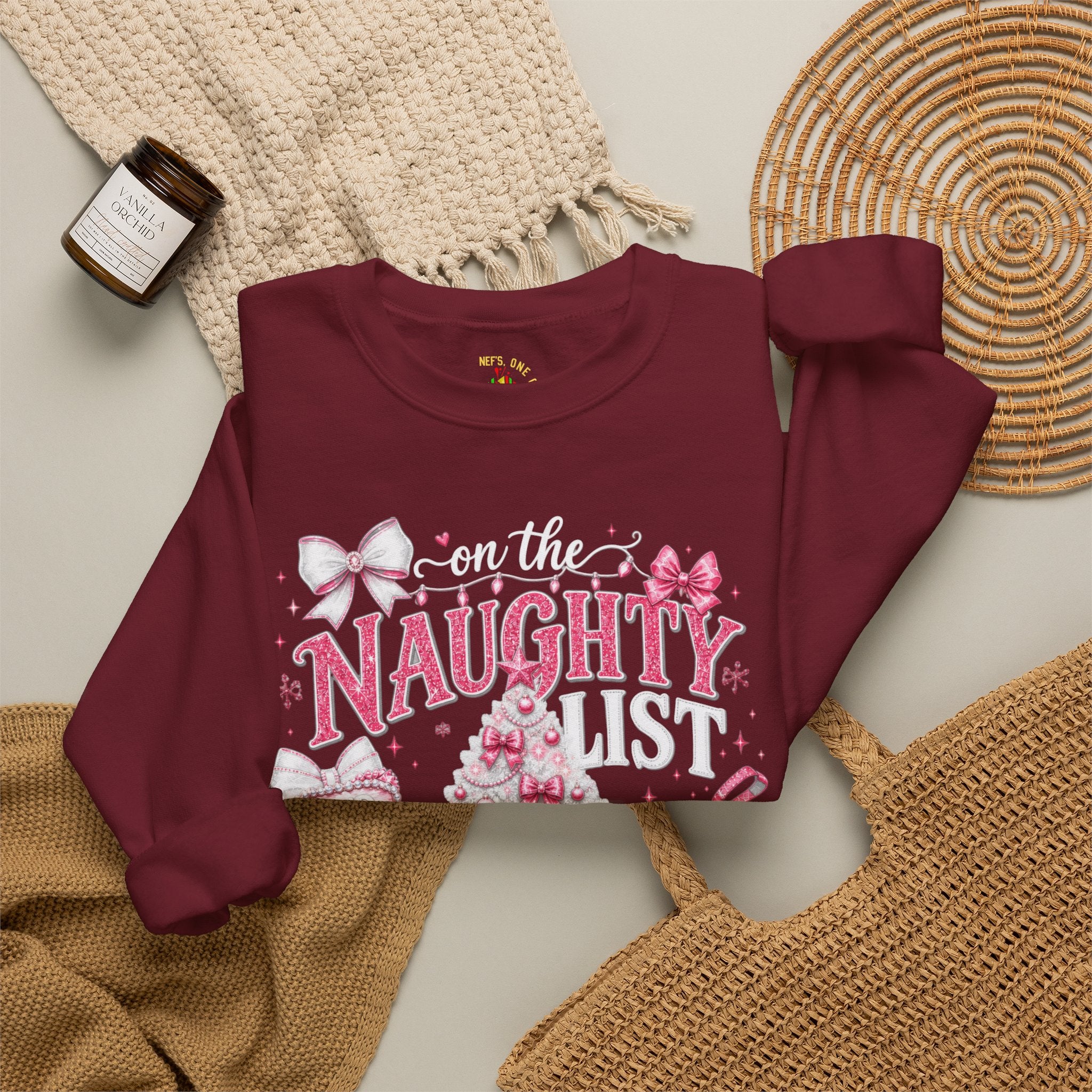 On the Naughty List Christmas Crewneck Sweatshirt