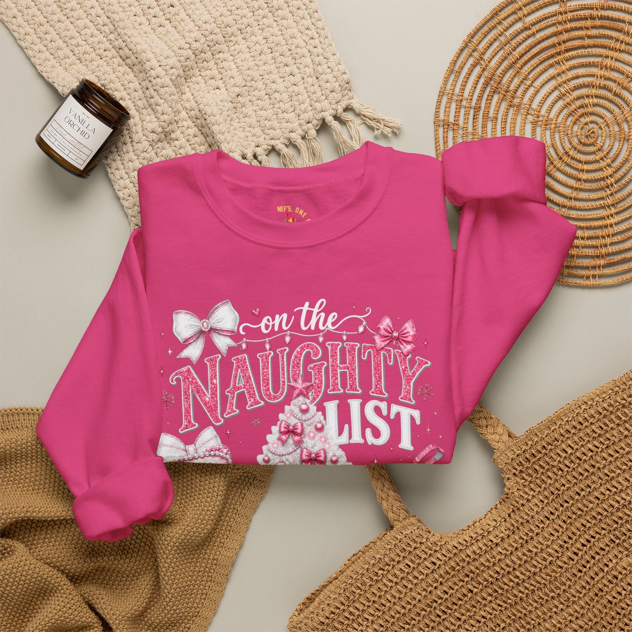On the Naughty List Christmas Crewneck Sweatshirt
