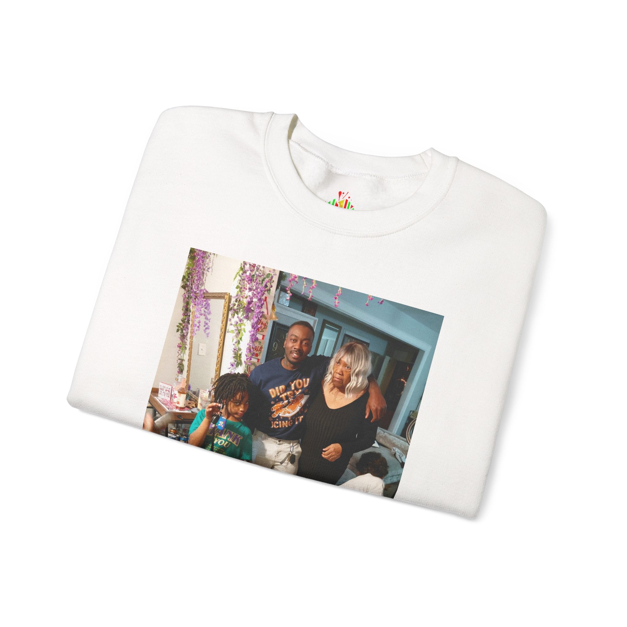 Personalized Photo Crewneck Sweatshirt — Custom Photo Front, 'Add Text' Back