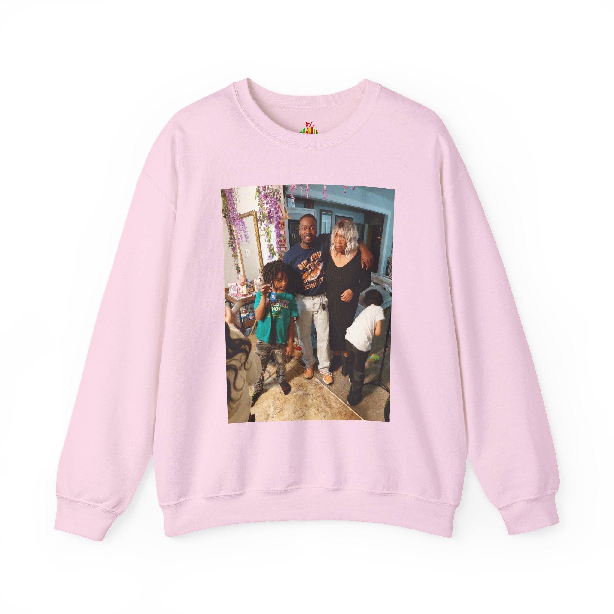 Personalized Photo Crewneck Sweatshirt — Custom Photo Front, 'Add Text' Back