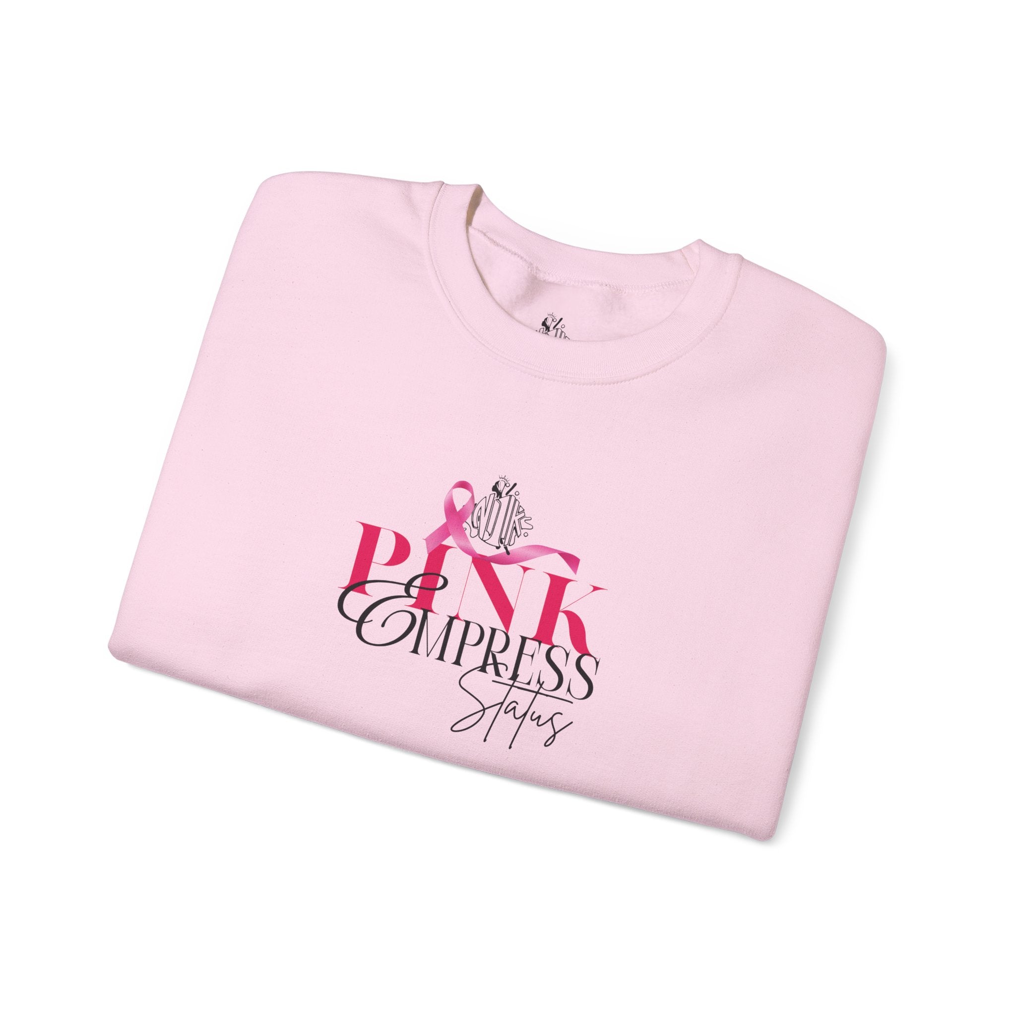 N1K Pink Empress Status Cancer Awareness Crewneck Sweatshirt - Pink Ribbon "PINK" Design