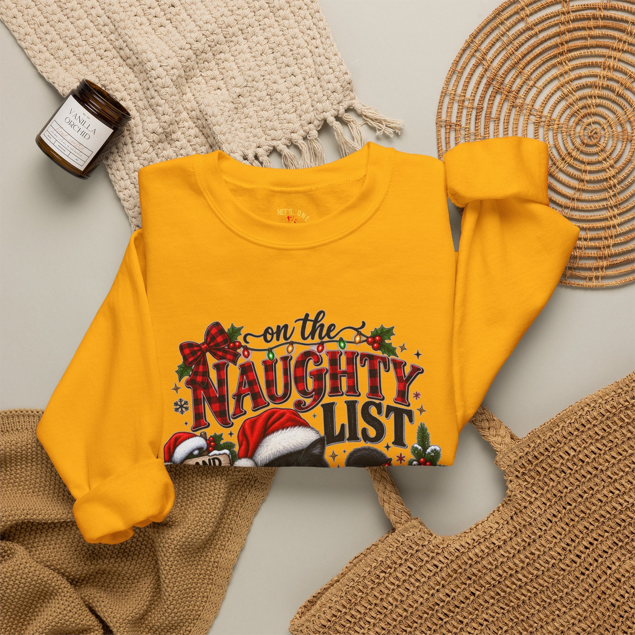 On the Naughty List Christmas Crewneck Sweatshirt
