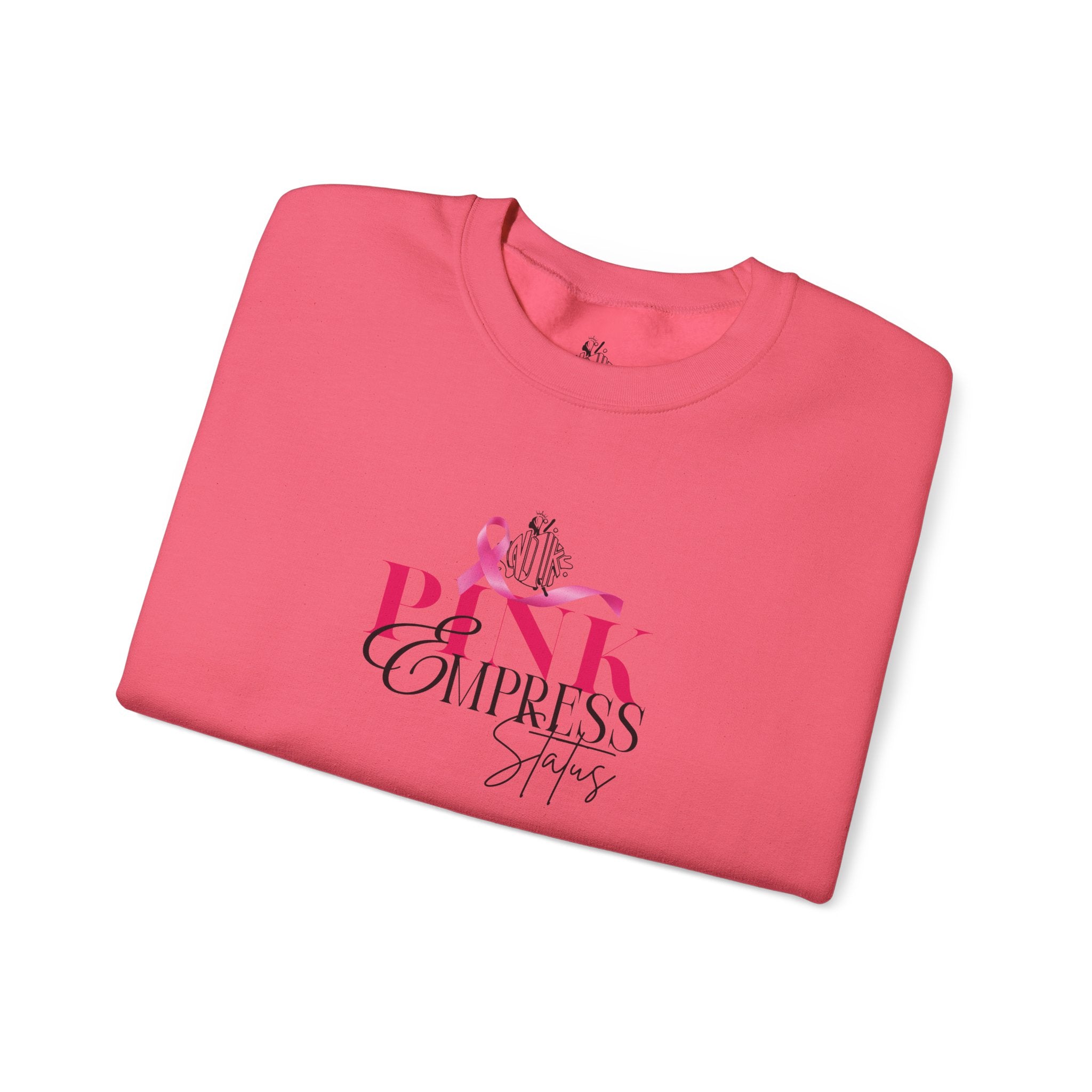 N1K Pink Empress Status Cancer Awareness Crewneck Sweatshirt - Pink Ribbon "PINK" Design
