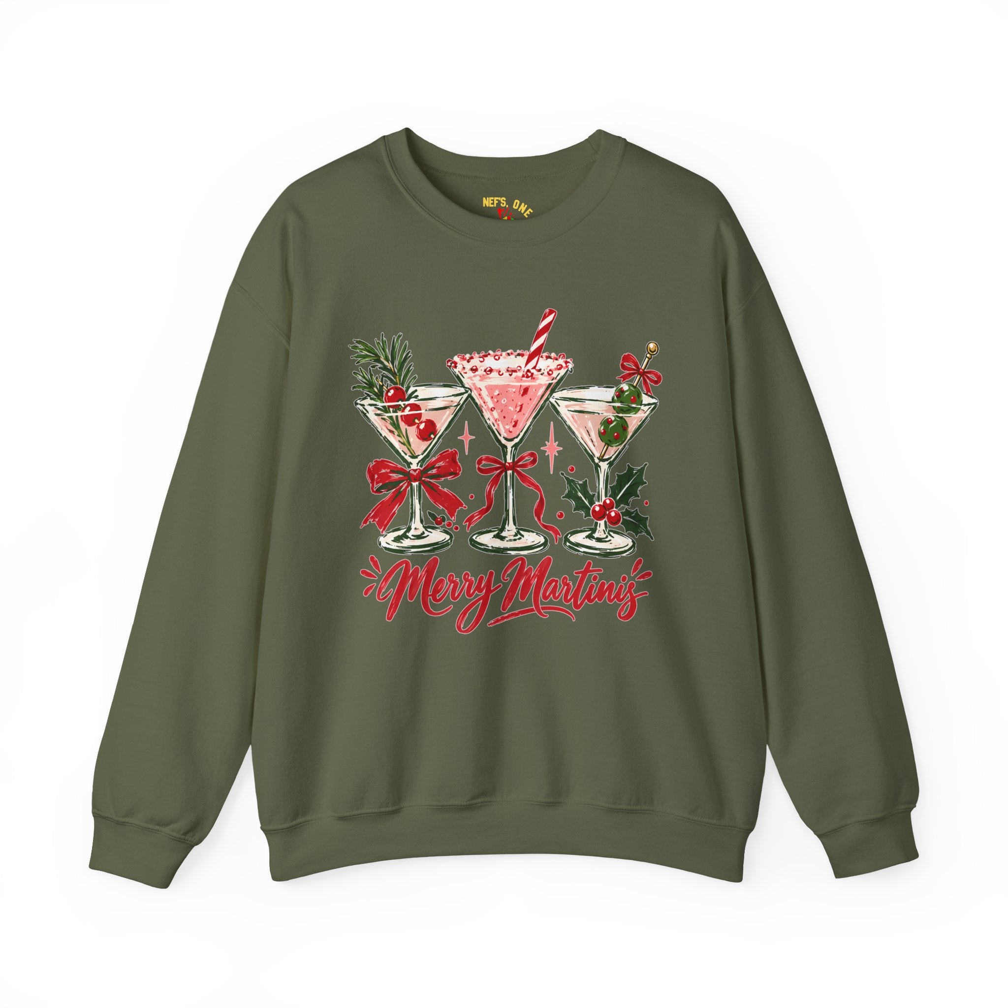 Merry Martinis Christmas Cocktail Crewneck Sweatshirt
