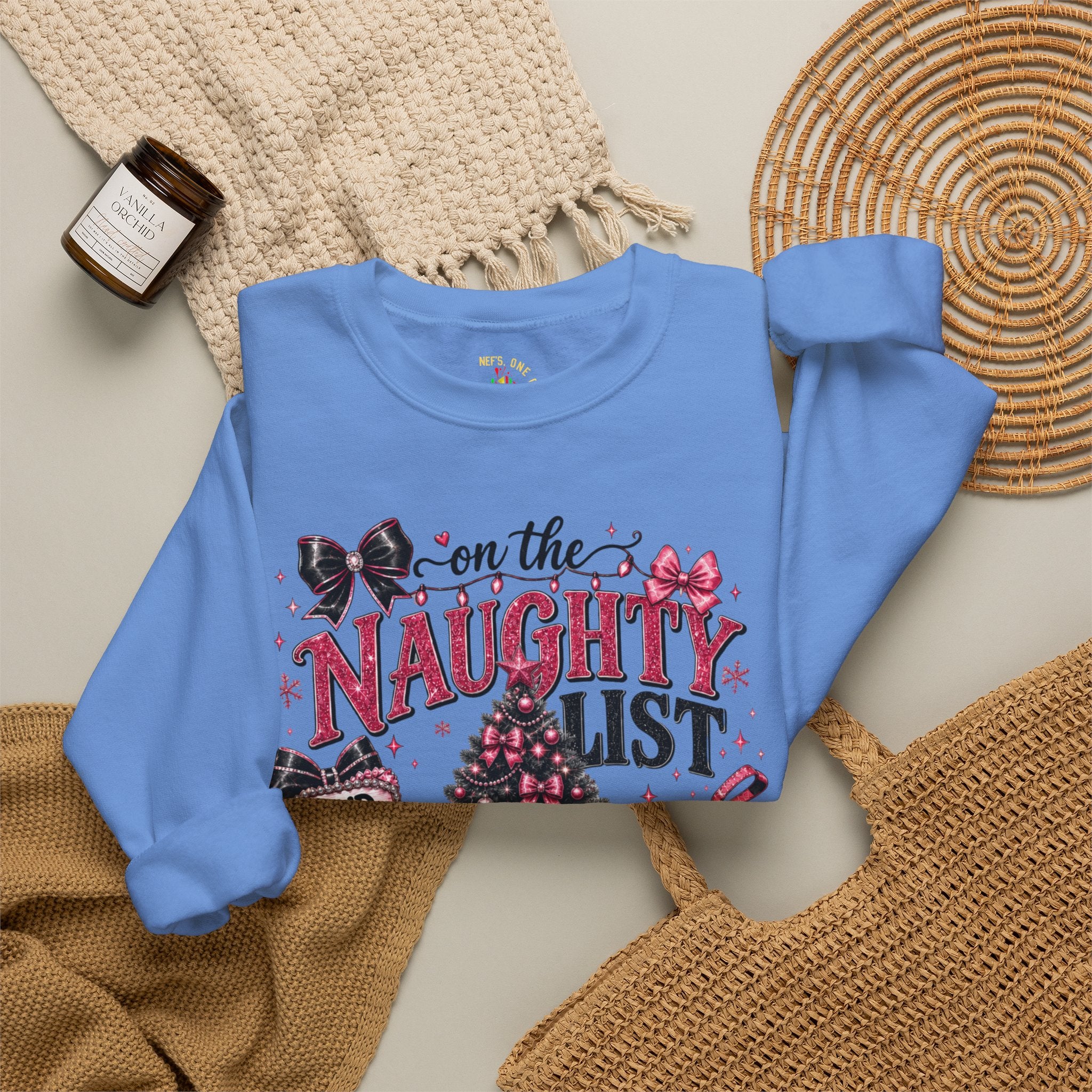 On the Naughty List Christmas Crewneck Sweatshirt