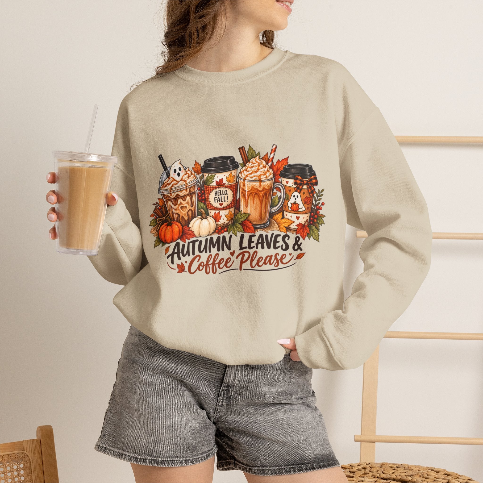 Autumn Leaves & Coffee Please Sweatshirt